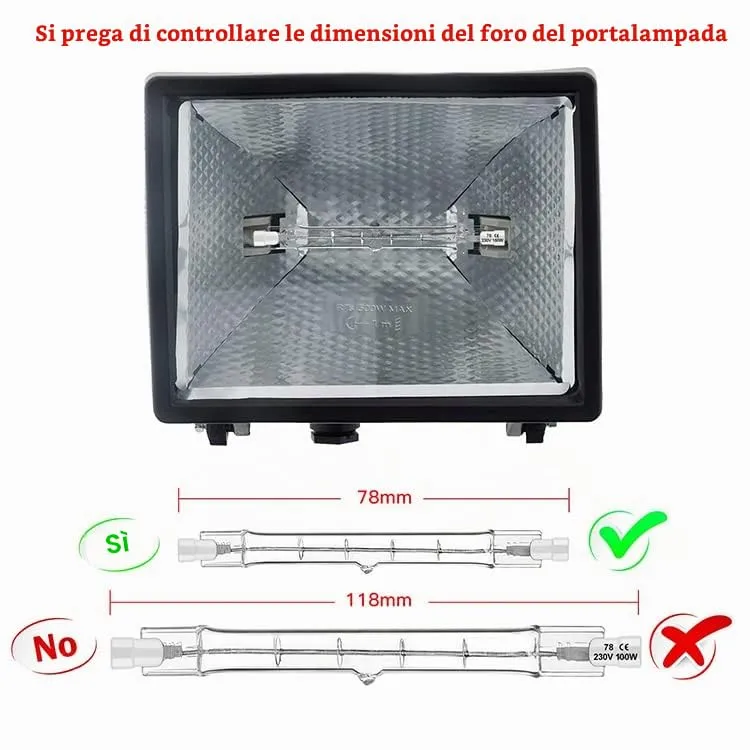 Jaenmsa Lampadine Alogene R7S J78 100W 230V 78mm Dimmerabili Bianco Caldo 2700K 1000LM, Confezione da 5 - immagine 4