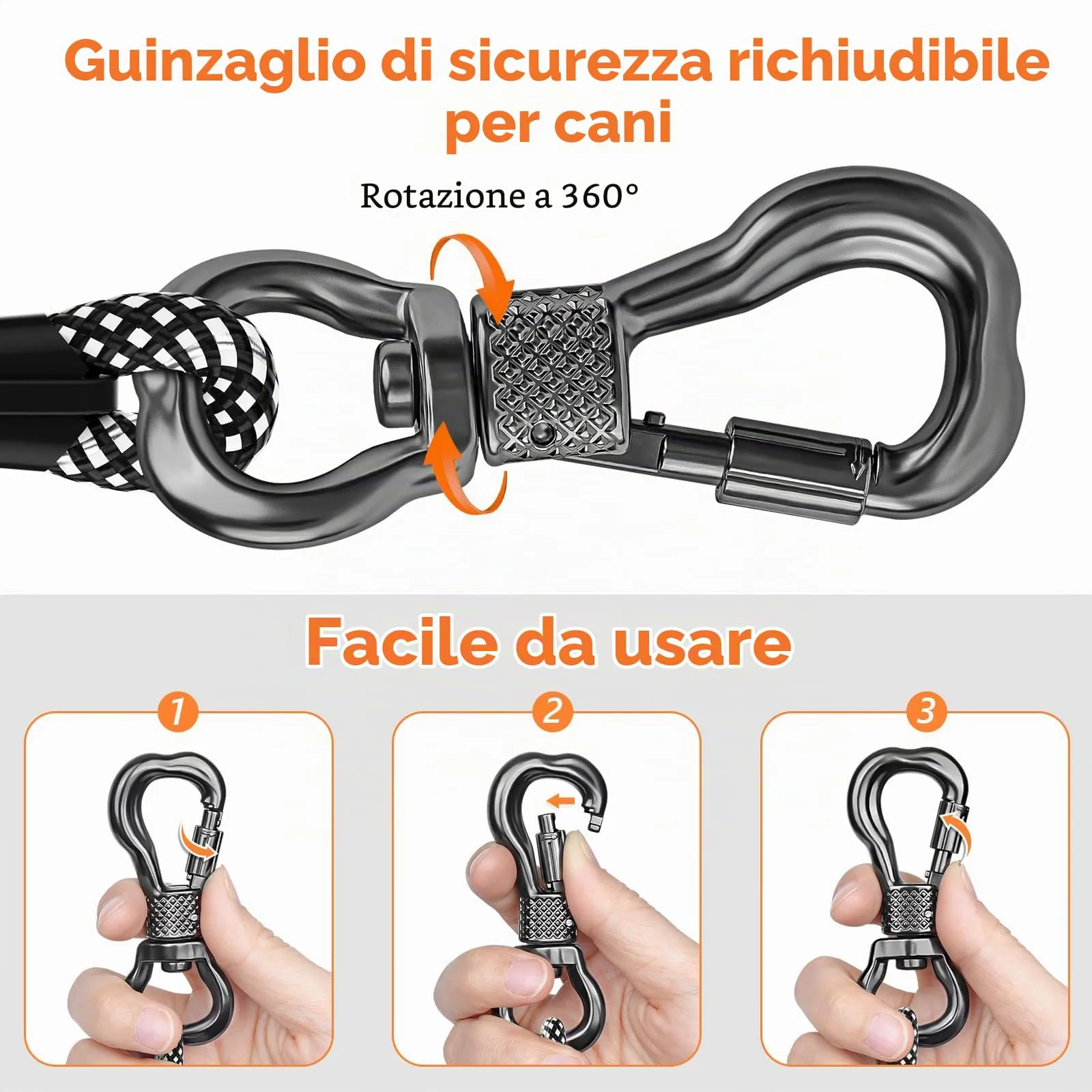 X XBEN Guinzaglio Addestramento per Cani, 30M x 8mm, Corda in Nylon con Gancio di Sicurezza e Maniglia Imbottita - immagine 2