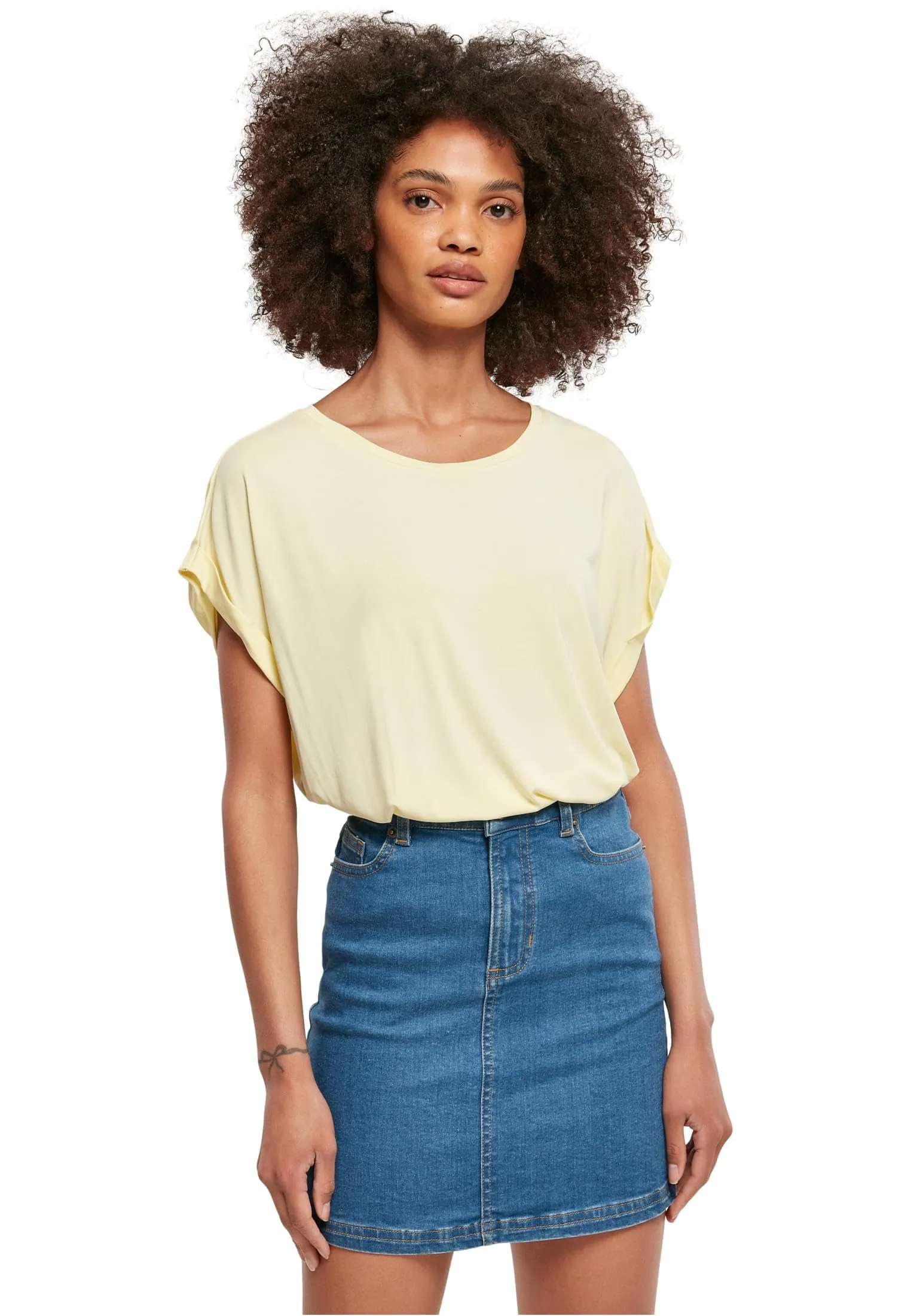 Urban Classics Maglietta Donna a Maniche Corte Oblique in Jersey TB4092 - immagine 1