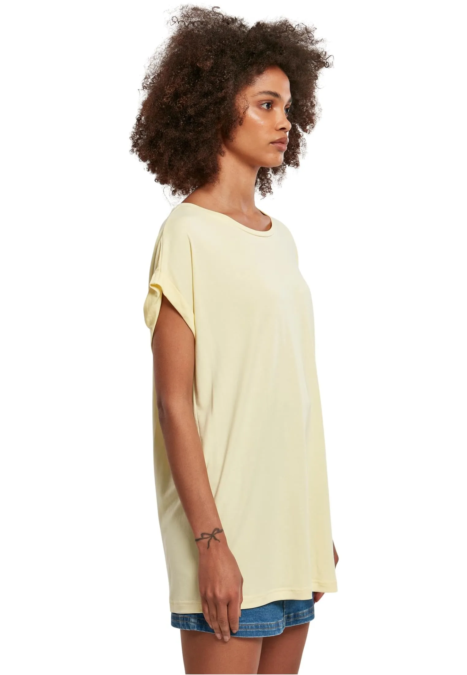 Urban Classics Maglietta Donna a Maniche Corte Oblique in Jersey TB4092 - immagine 7