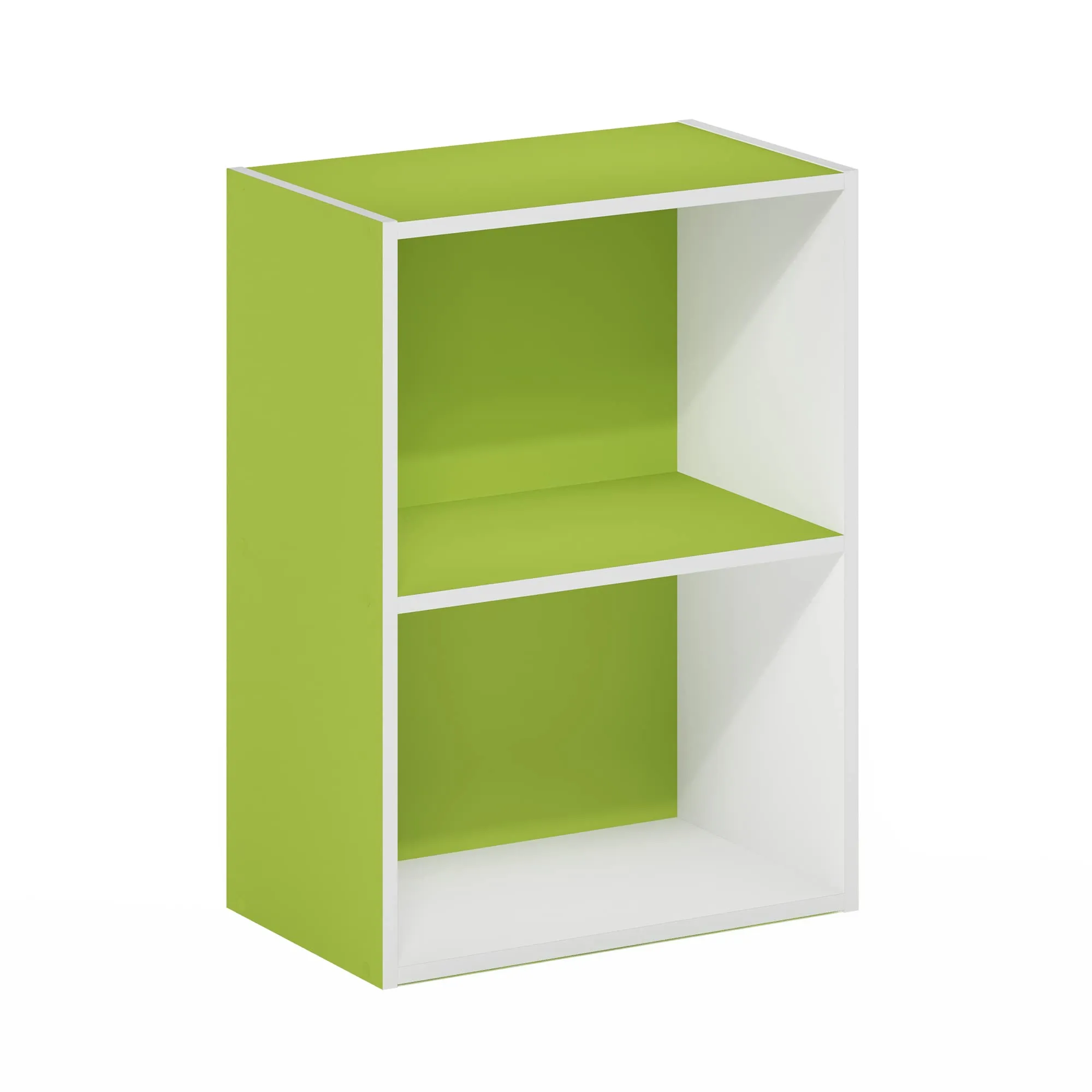 Furinno Luder Libreria a 2 ripiani, Verde/Bianco - immagine 4