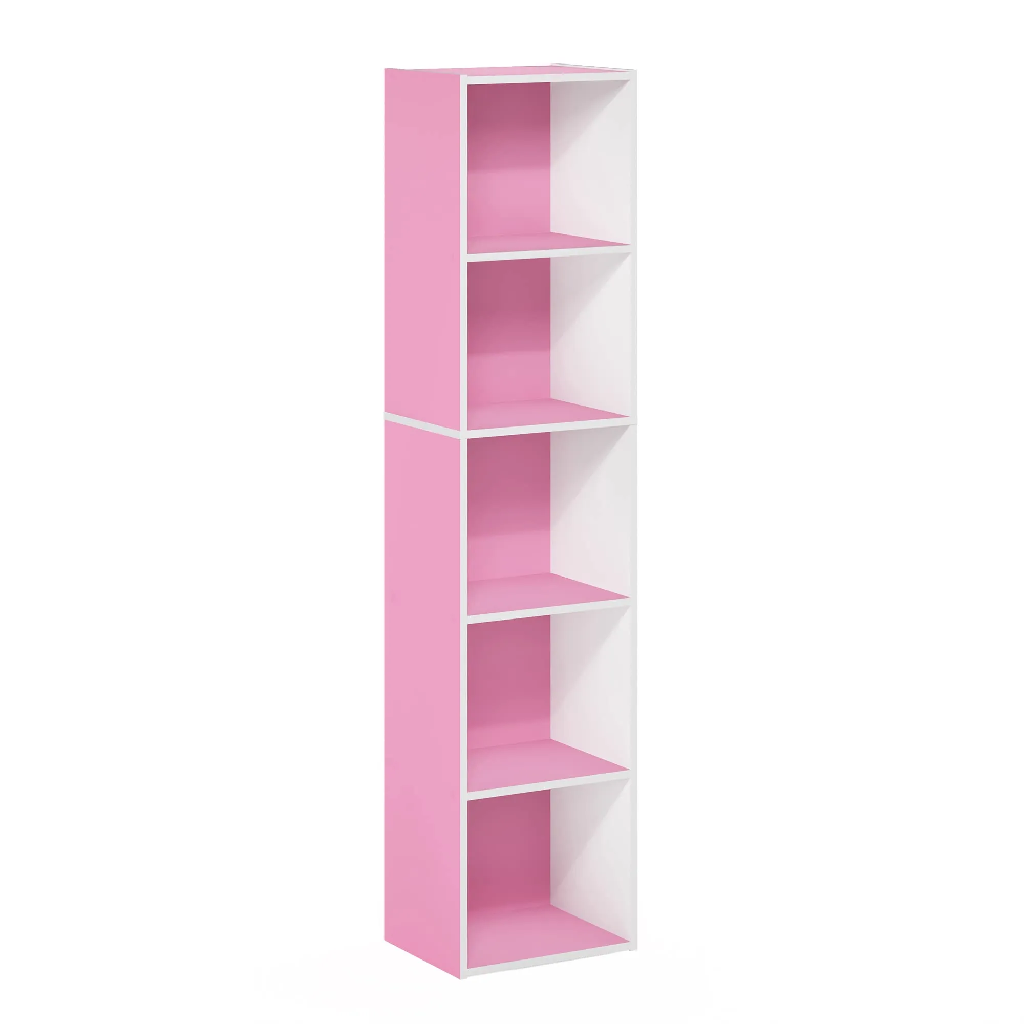Furinno Libreria a 5 ripiani, Rosa/Bianco - immagine 7