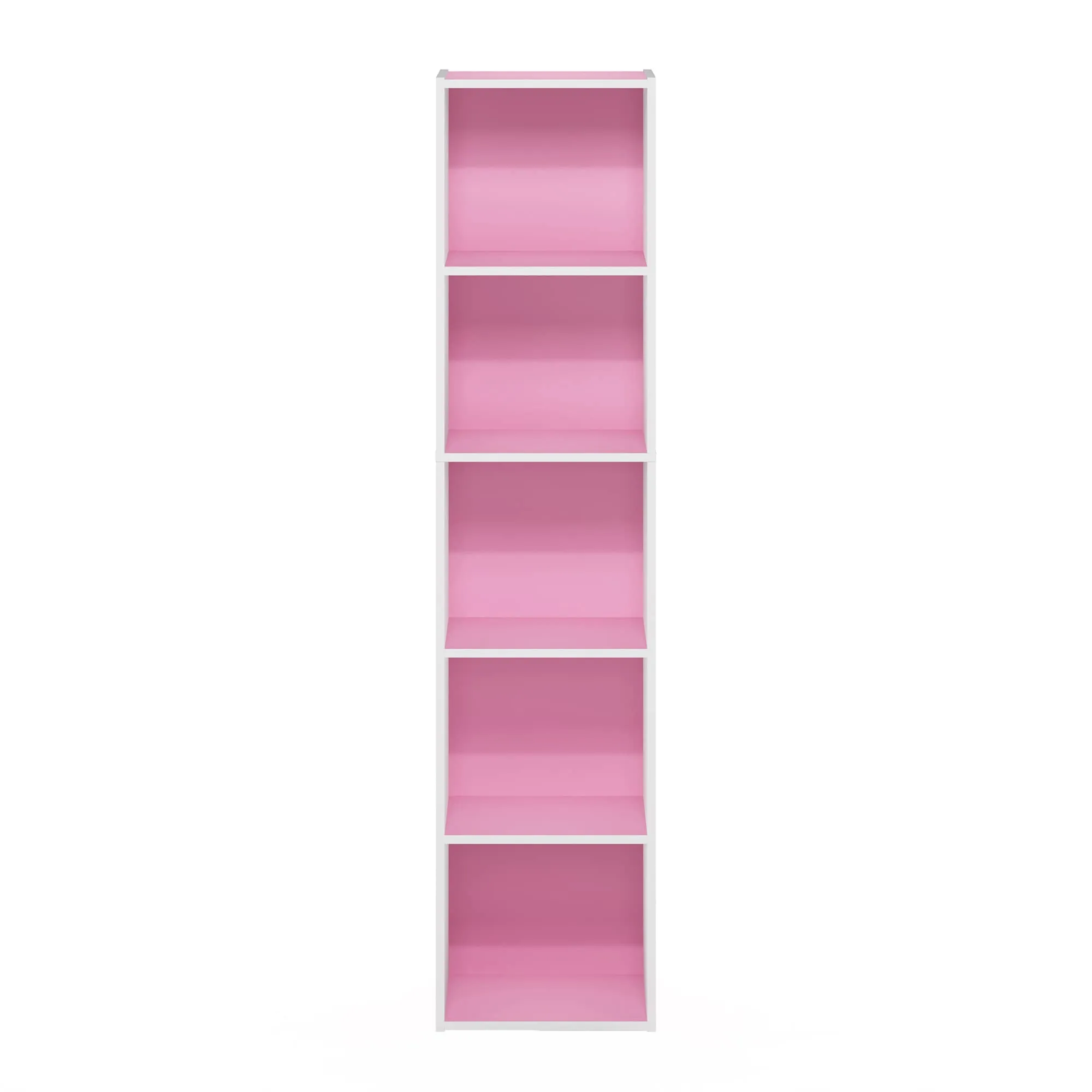 Furinno Libreria a 5 ripiani, Rosa/Bianco - immagine 8