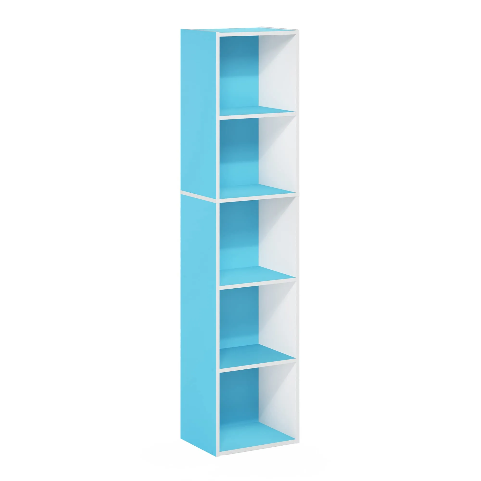 Furinno Libreria a 5 ripiani aperti, Azzurro/Bianco - immagine 7