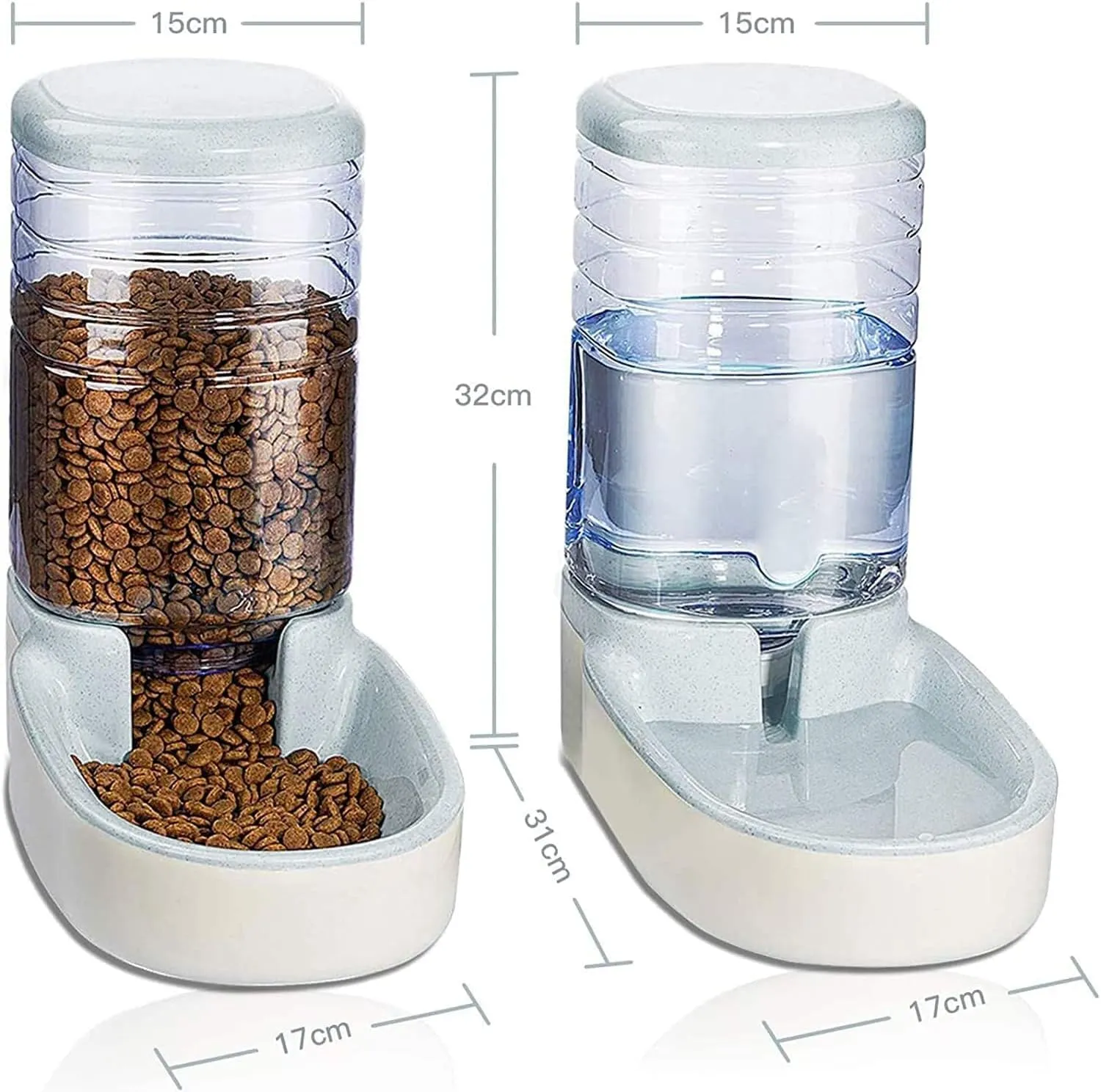 Edipets Dispenser Automatico di Crocchette e Acqua per Cani e Gatti, 3.8L, Grigio - immagine 4