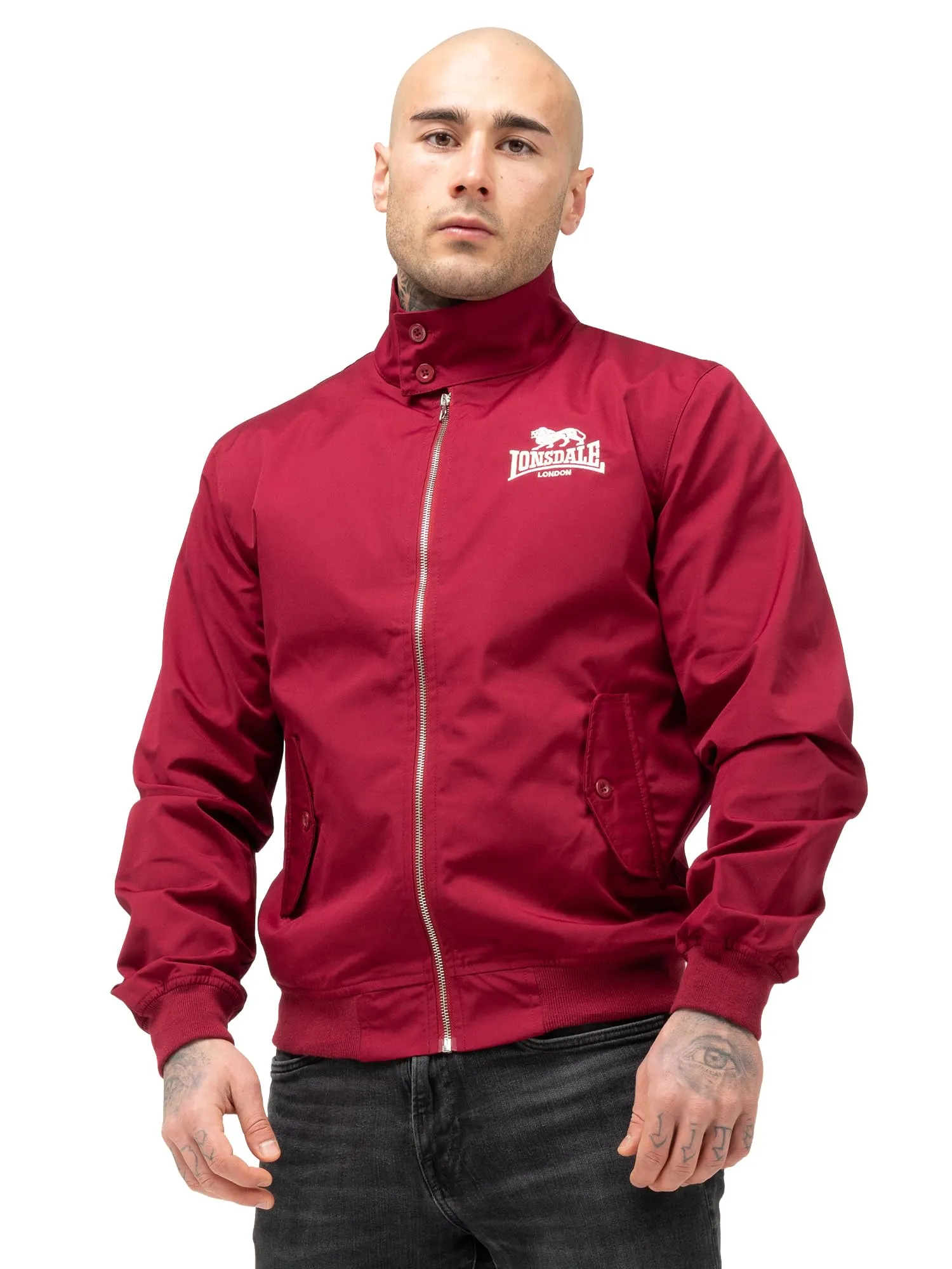 Lonsdale Giacca classica da uomo, rosso ciliegia, XXL - immagine 1