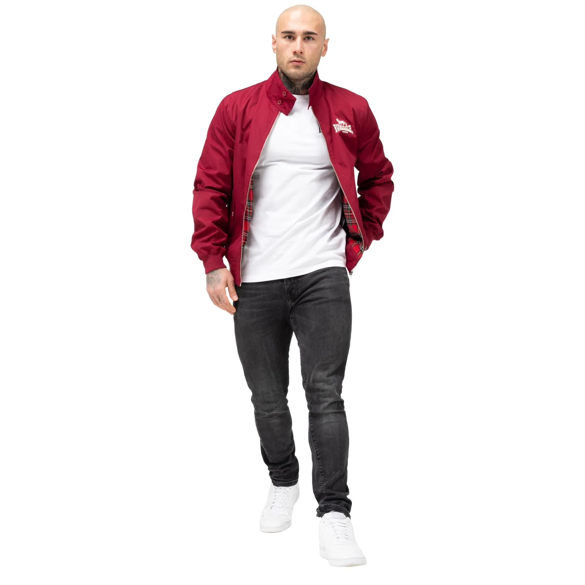 Lonsdale Giacca classica da uomo, rosso ciliegia, 3XL - immagine 4