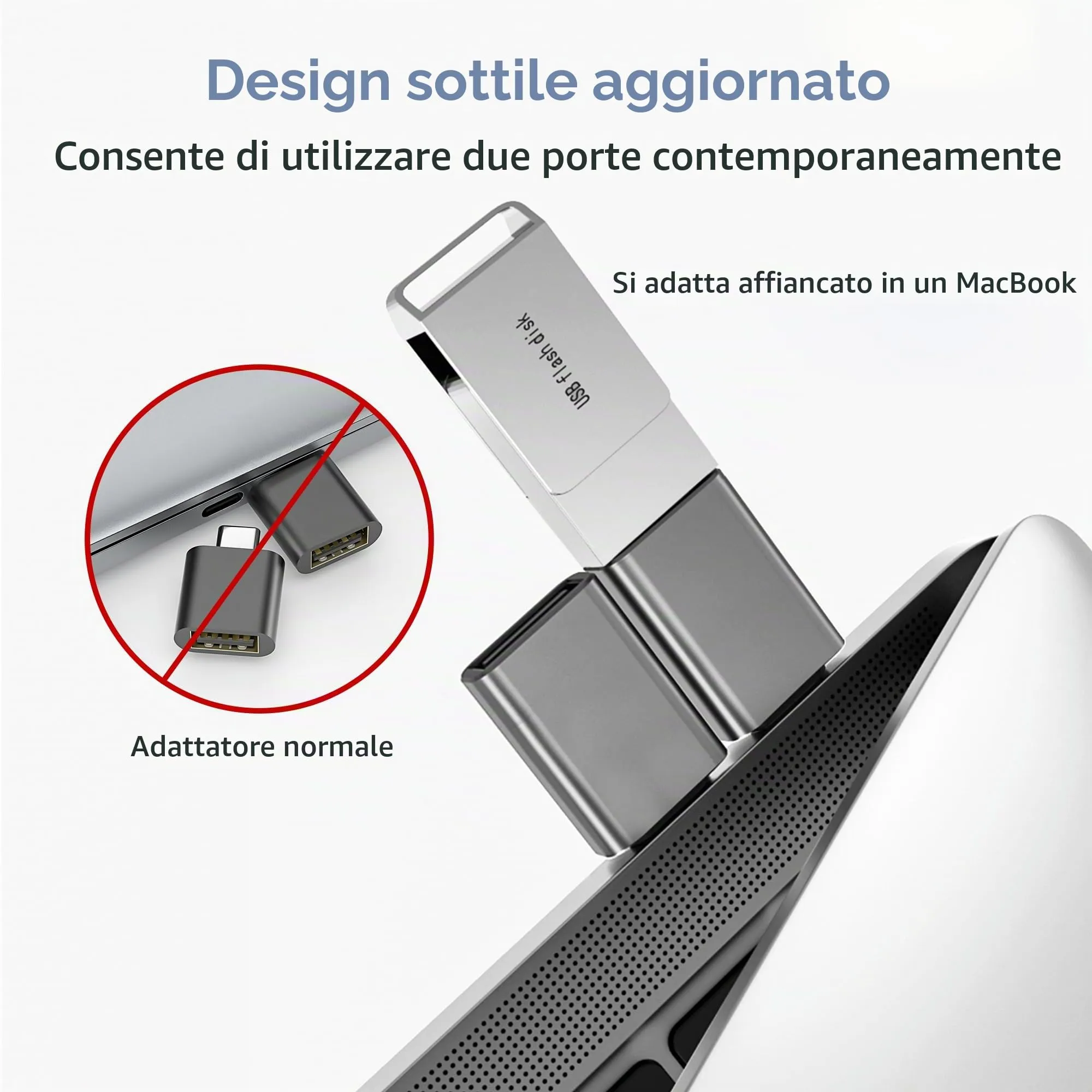 BASESAILOR Adattatore USB-C a USB 3.2 OTG, 3 Pezzi - immagine 3