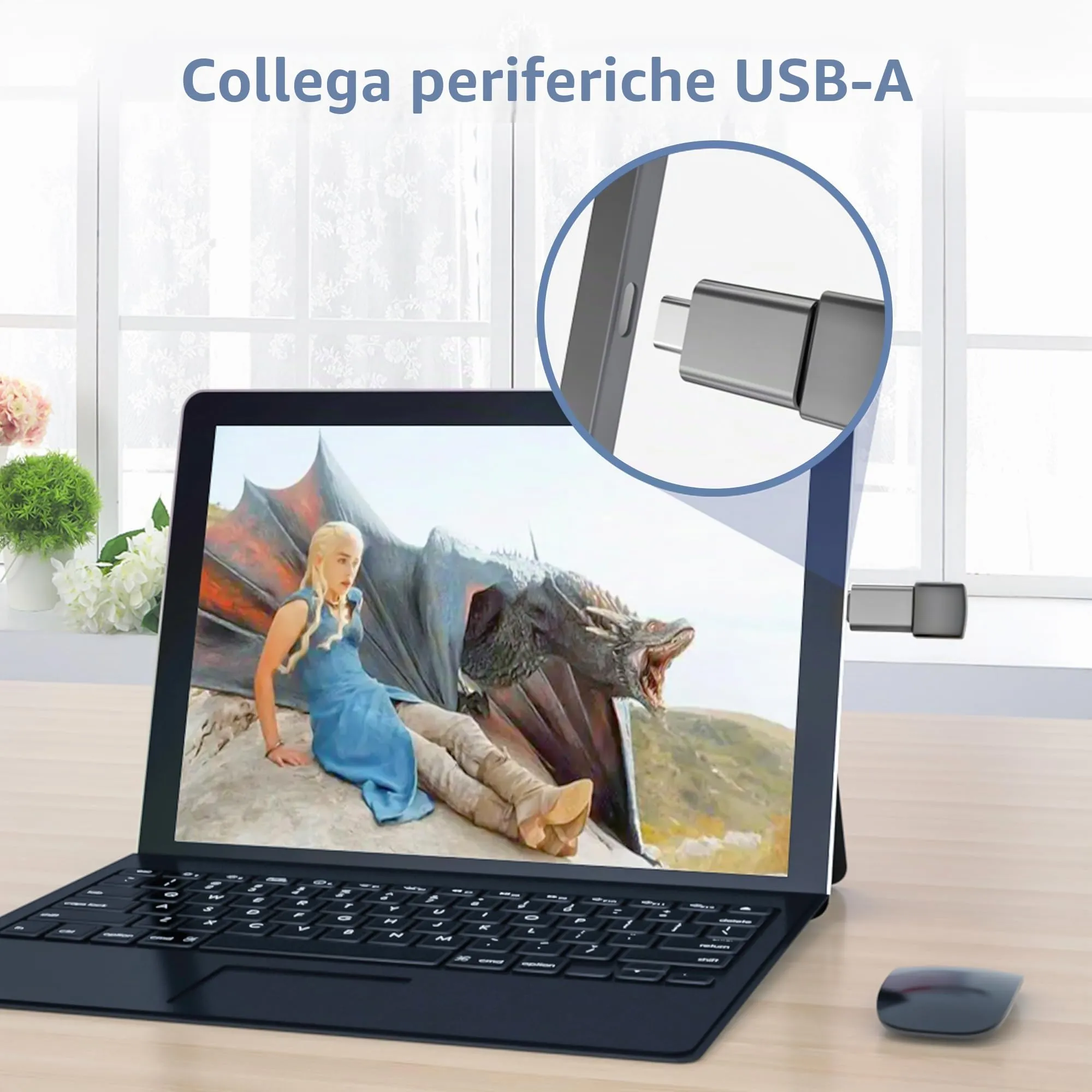 BASESAILOR Adattatore USB-C a USB 3.2 OTG, 3 Pezzi - immagine 5