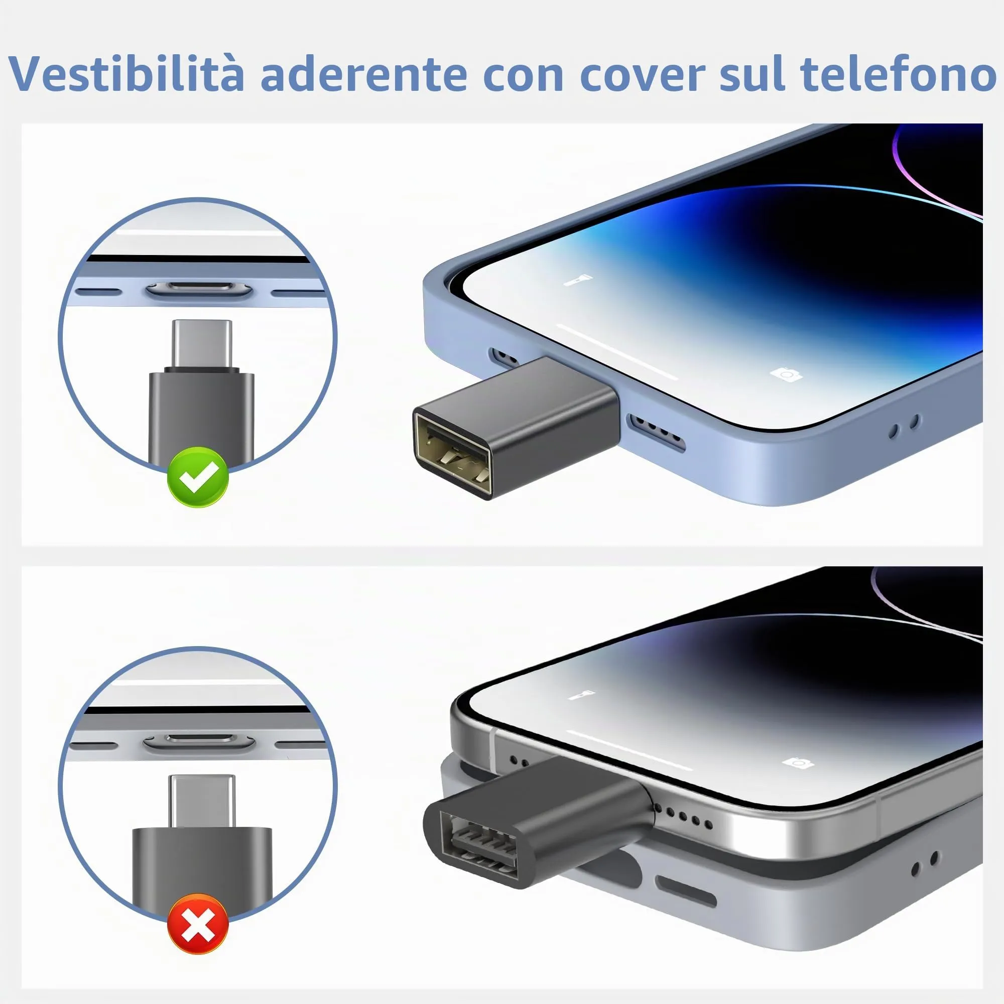 BASESAILOR Adattatore USB-C a USB 3.2 OTG, 3 Pezzi - immagine 8