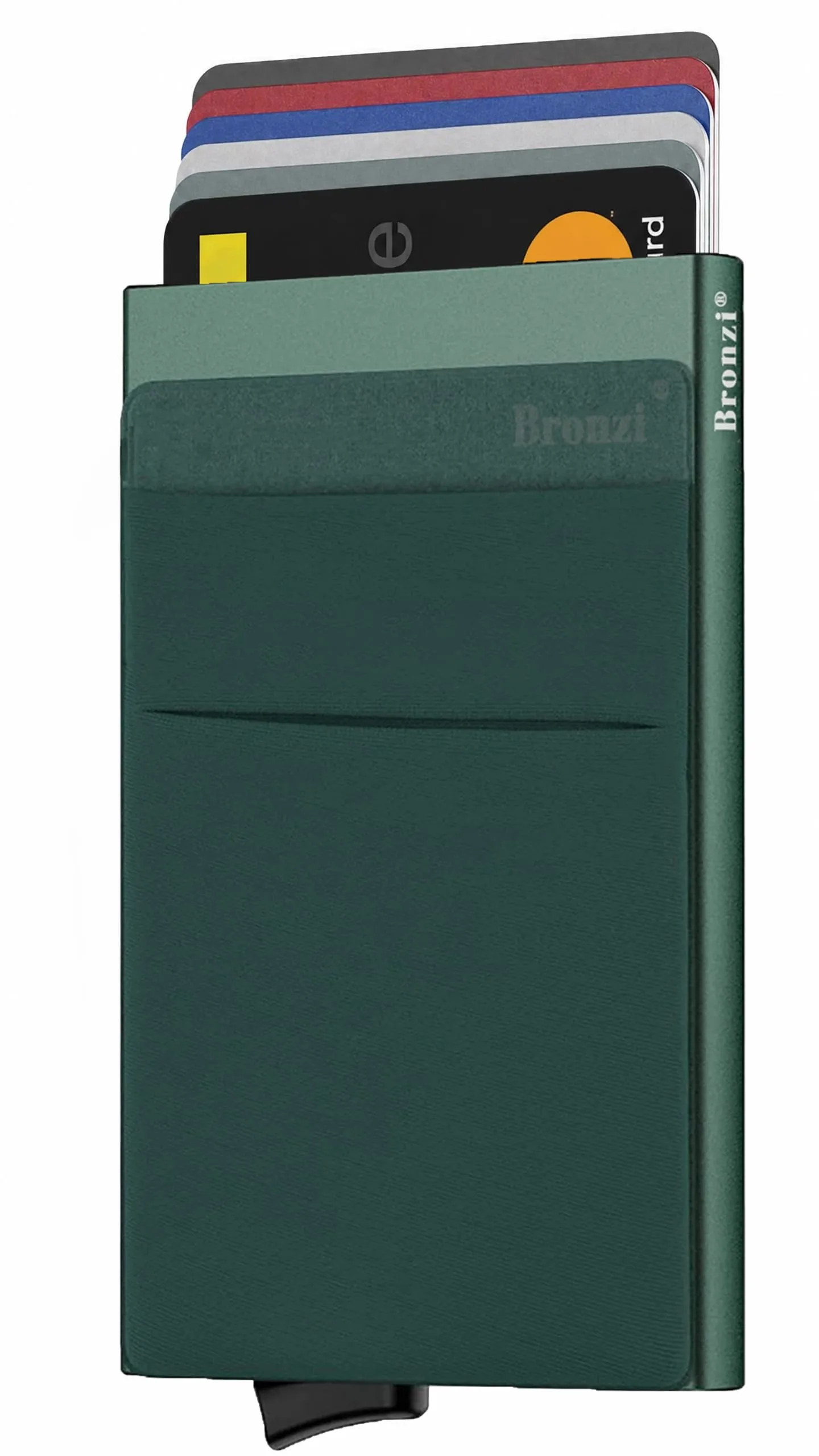 Bronzi Portafoglio Porta Badge Uomo Slim con Protezione RFID (Verde Oliva) - immagine 1