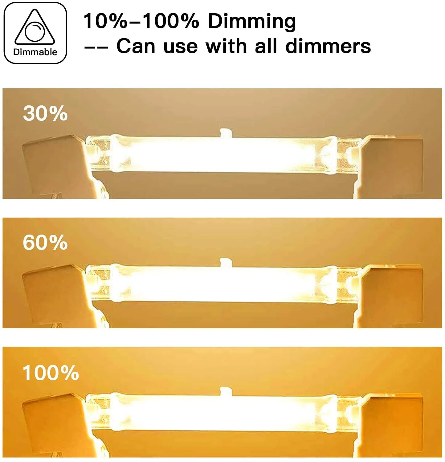 Jaenmsa Lampadina Alogena R7S 118mm 300W 230V Dimmerabile Bianca Calda 2700K J118, Confezione da 5 - immagine 5