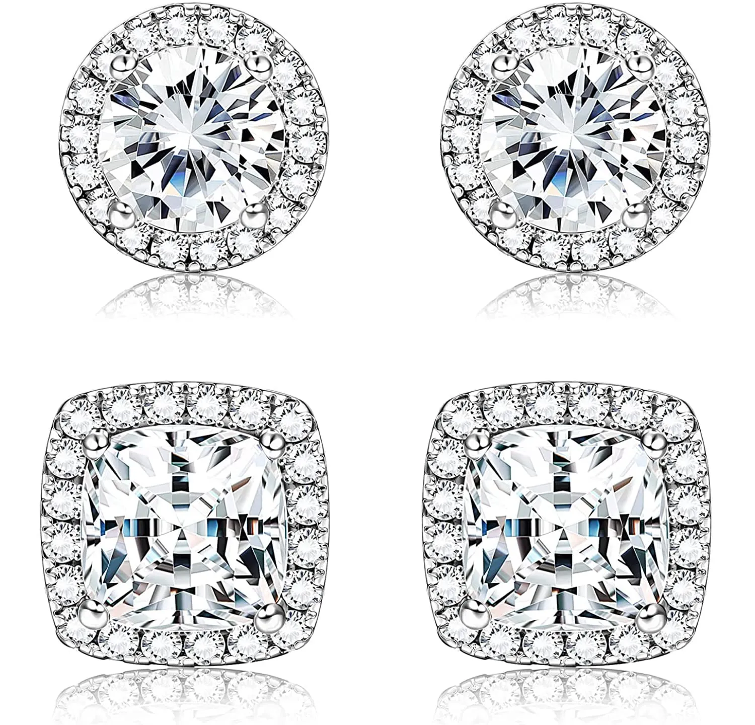 Dochais Orecchini in Argento Sterling 925 con Zirconi Cubici per Uomo e Donna - immagine 1