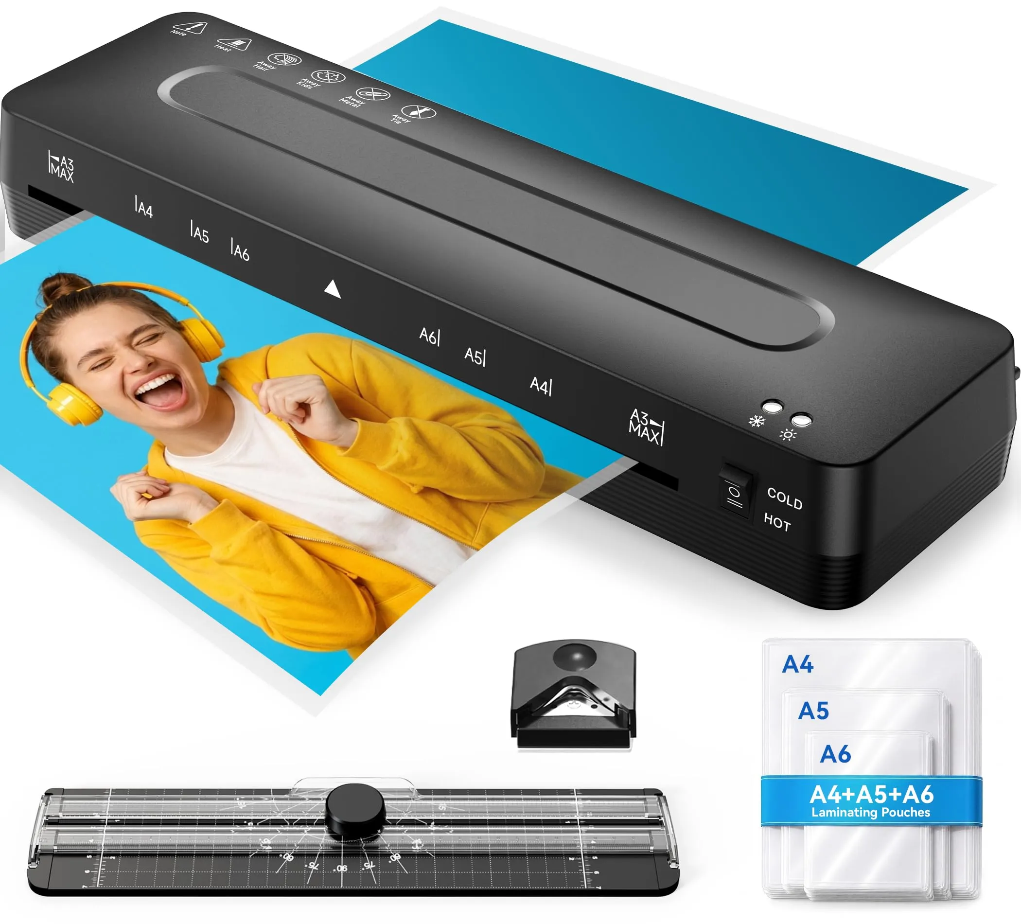 MAXDONE Plastificatrice A3 5-in-1 Laminatrice a Caldo e a Freddo - immagine 1