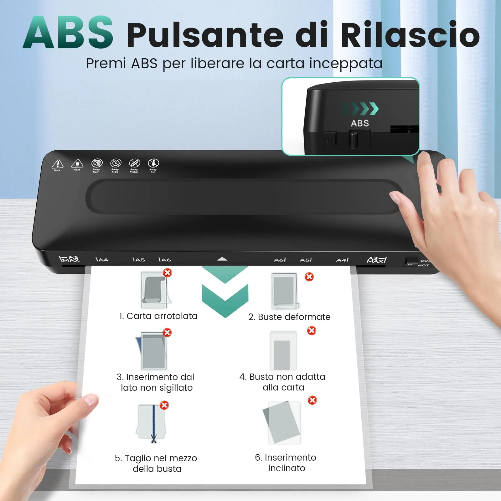 MAXDONE Plastificatrice A3 5-in-1 Laminatrice a Caldo e a Freddo - immagine 8