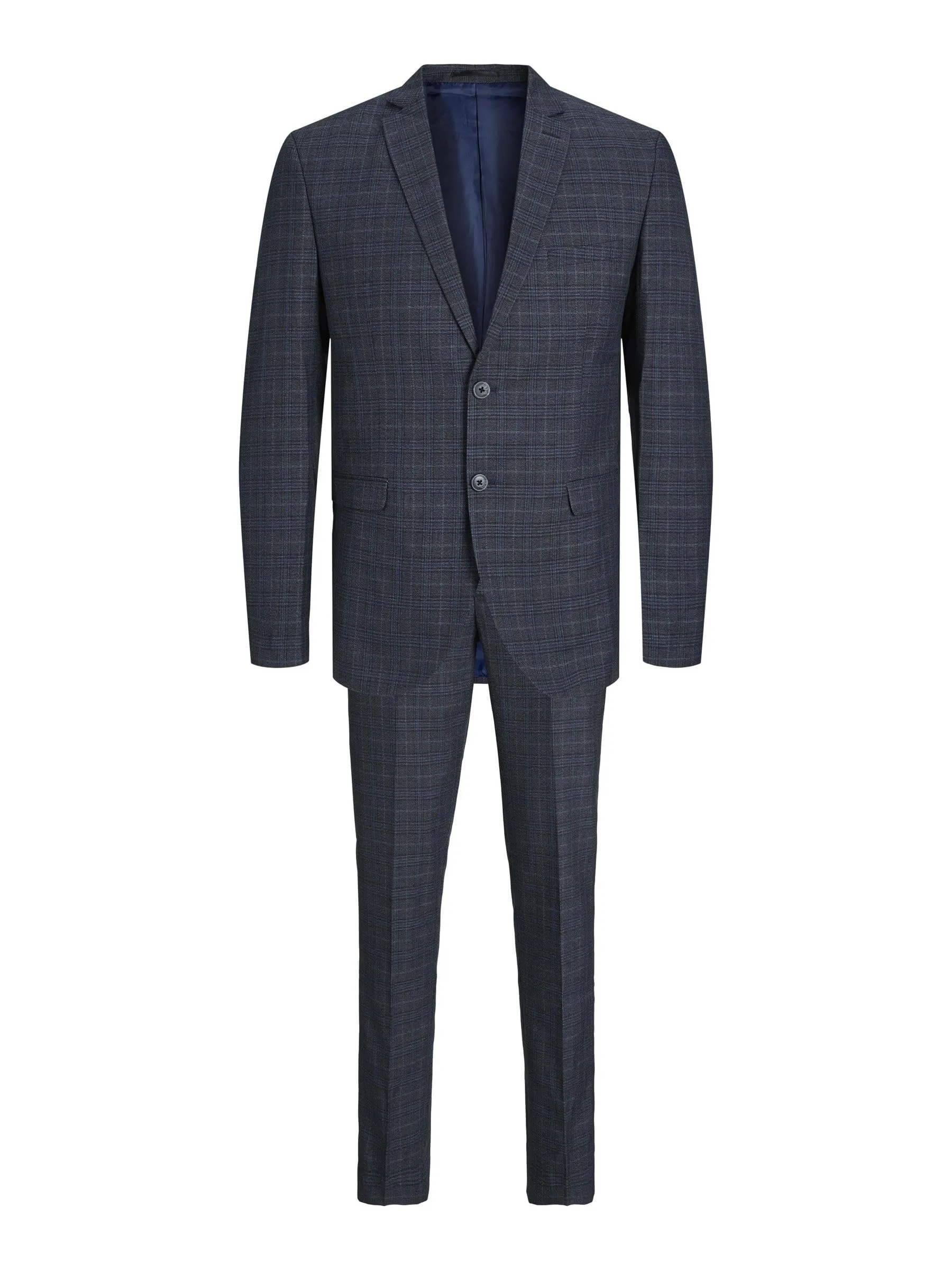 Jack & Jones Completo Uomo a Quadri Super Slim Fit Blu Marine, 54 - immagine 1