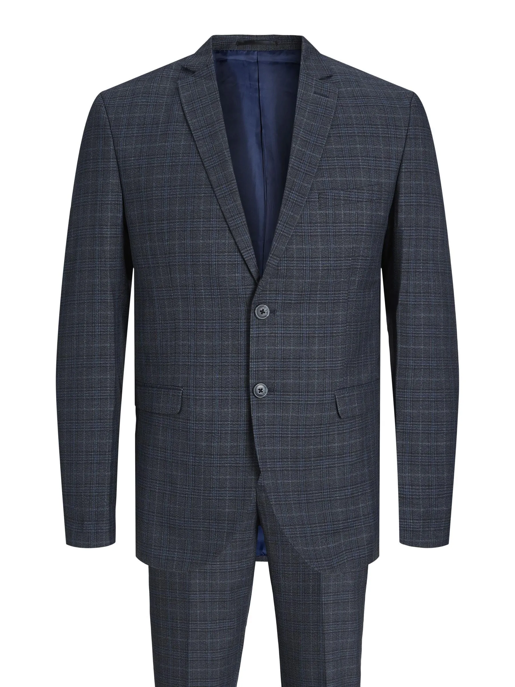 Jack & Jones Completo Uomo a Quadri Super Slim Fit Blu Marine, 54 - immagine 2