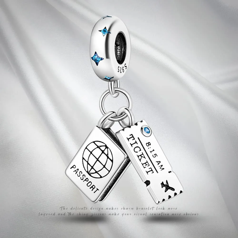 Pandach Bead Charm Ciondolo Argento Sterling 925 con Cubic Zirconia per Braccialetti e Collane europei - immagine 6