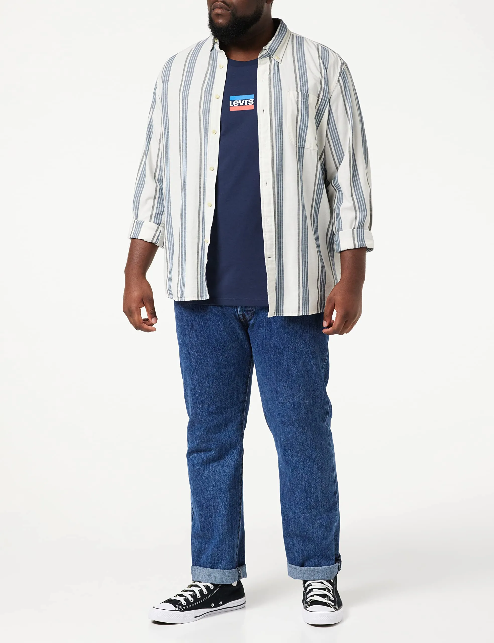 Levi's Graphic Crewneck T-shirt, Mini Sportswear Dress Blues, XS Uomo - immagine 3
