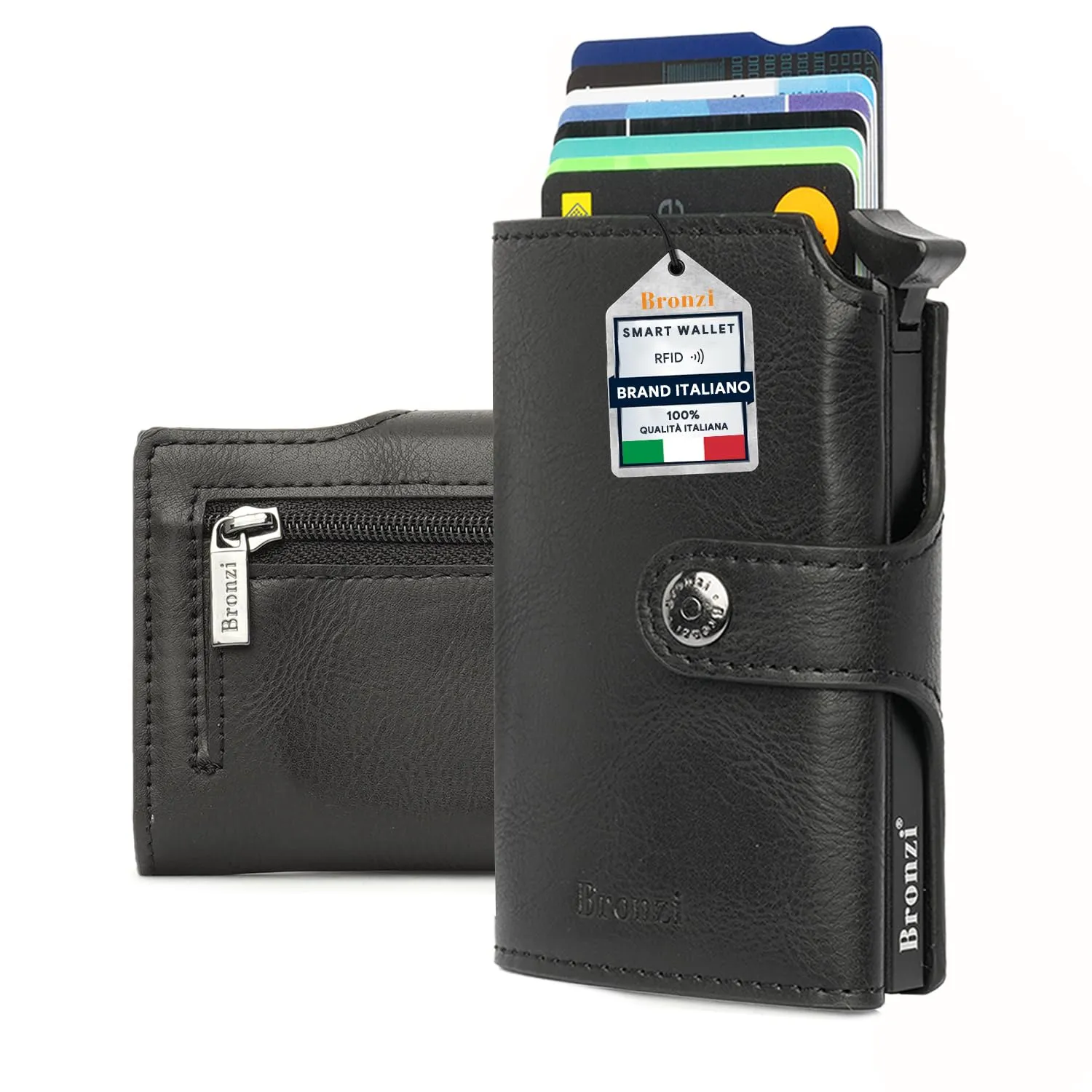 Bronzi Revelation Portafoglio Uomo Slim Mini RFID con Portamonete e Portacarte - immagine 1