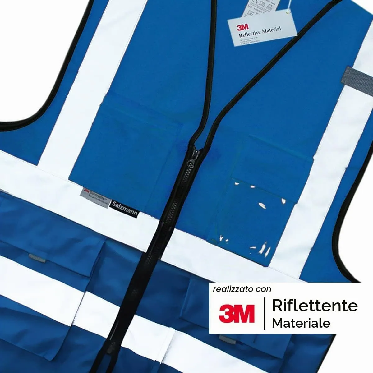 Salzmann Gilet ad alta visibilità riflettente, Blu, XS - immagine 3