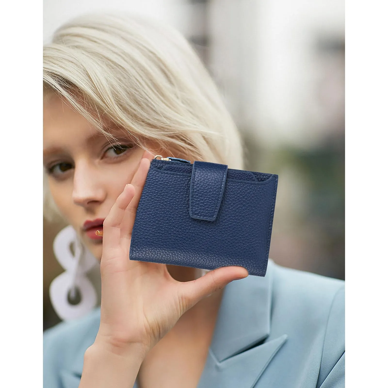 SENDEFN Portafoglio Donna in Pelle Vera con Blocco RFID, 14 Slot per Carte e Portamonete con Cerniera - immagine 8