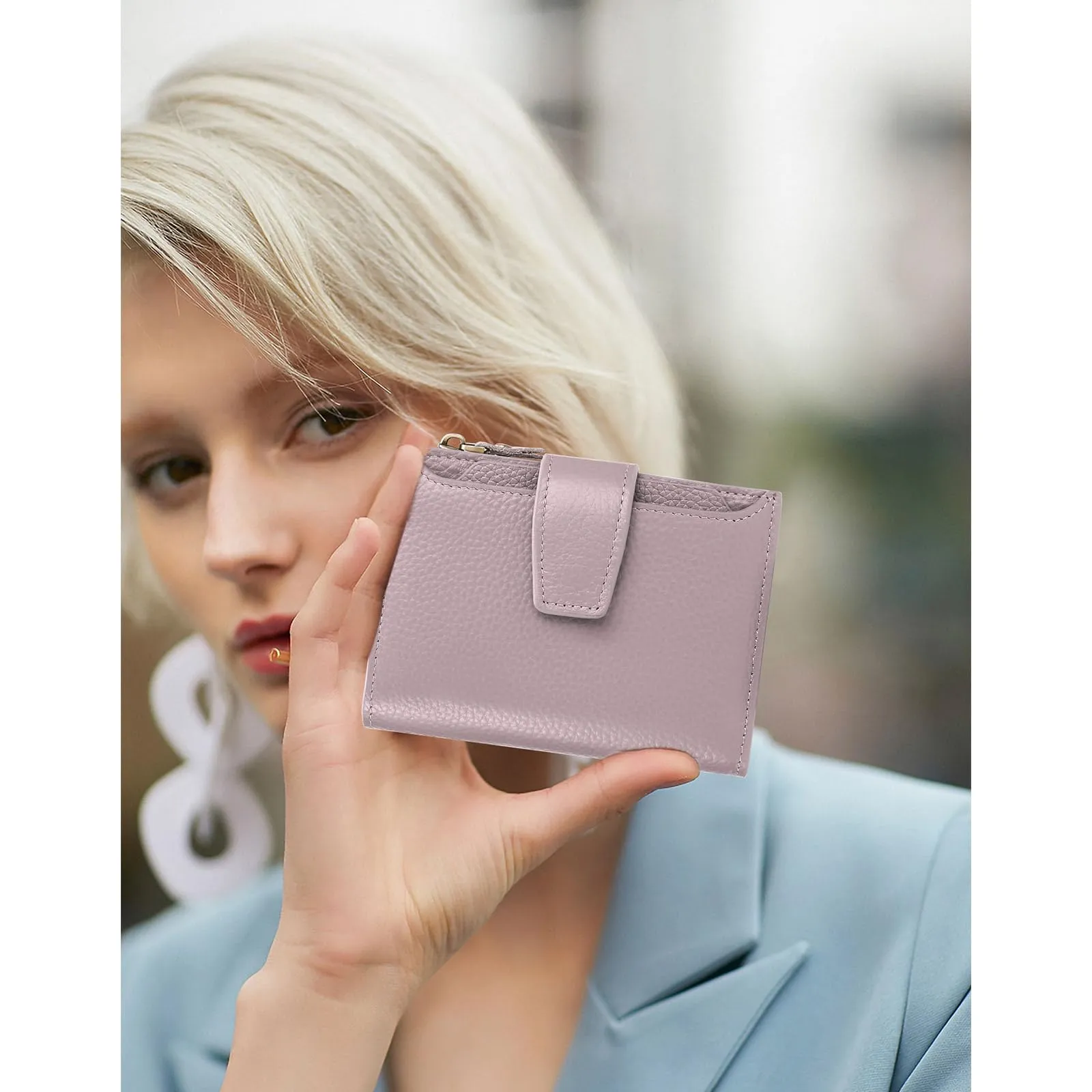 SENDEFN Portafoglio Donna in Pelle Vera con Blocco RFID, 14 Slot per Carte e Portamonete con Cerniera - immagine 8