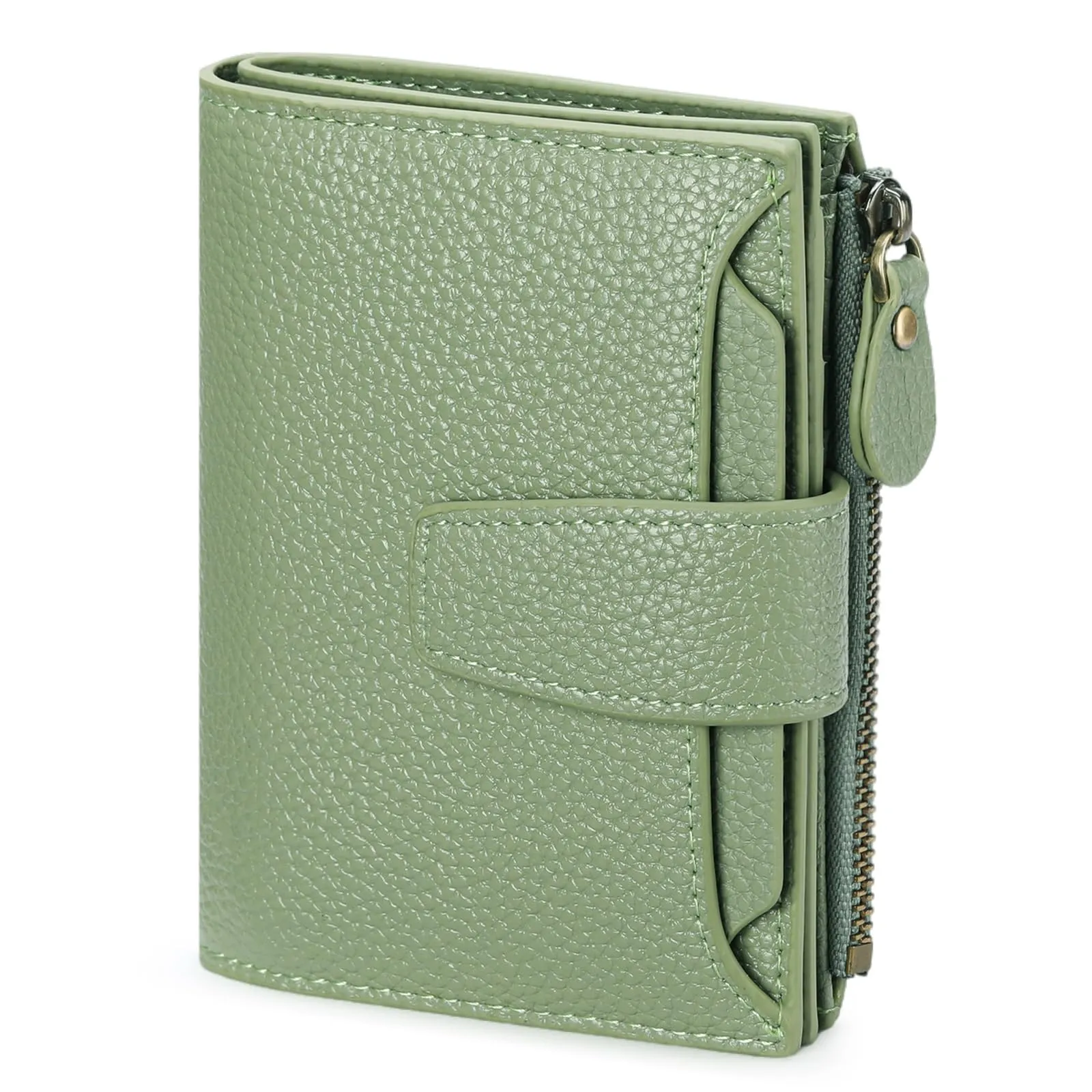 SENDEFN Portafoglio Donna in Pelle Vera Piccolo con Cerniera e 14 Slot per Carte - immagine 1