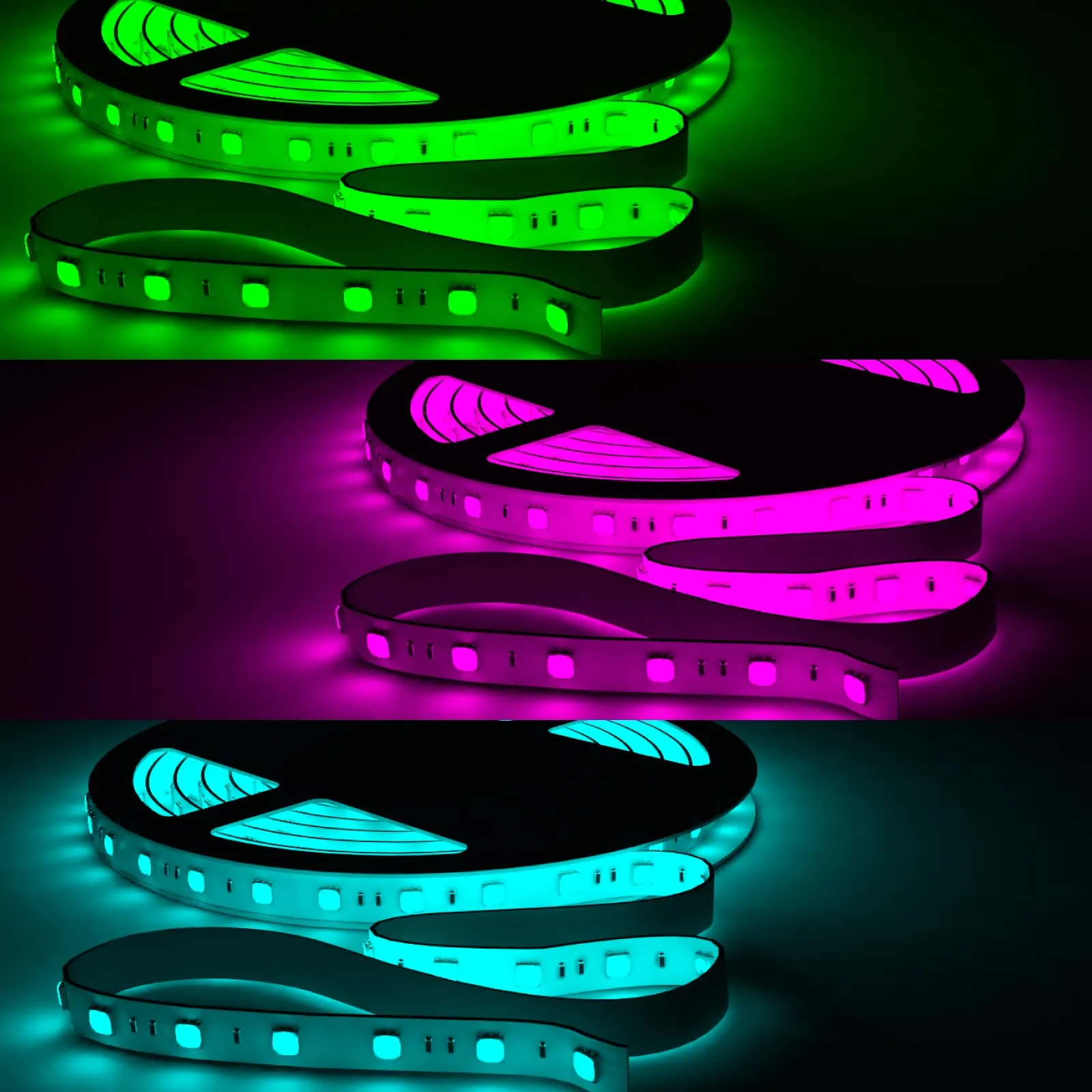 Eurocali Striscia LED RGB Multicolore 5m 300 LED 35W IP20 Interna Dimmerabile con Telecomando e Alimentatore - immagine 3