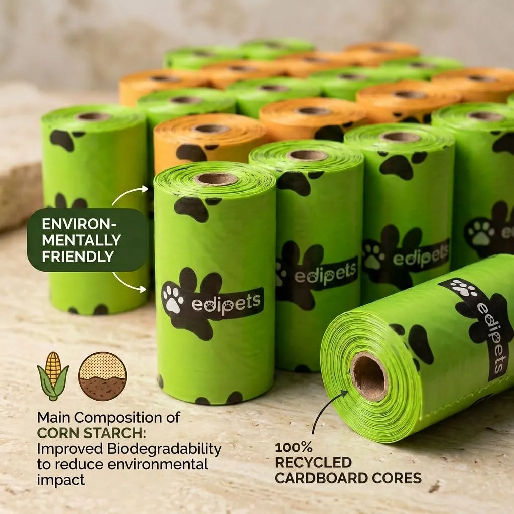 Edipets Sacchetti Cane Biodegradabili, Extra Spessi, 405 unità (27 rotoli) - immagine 6
