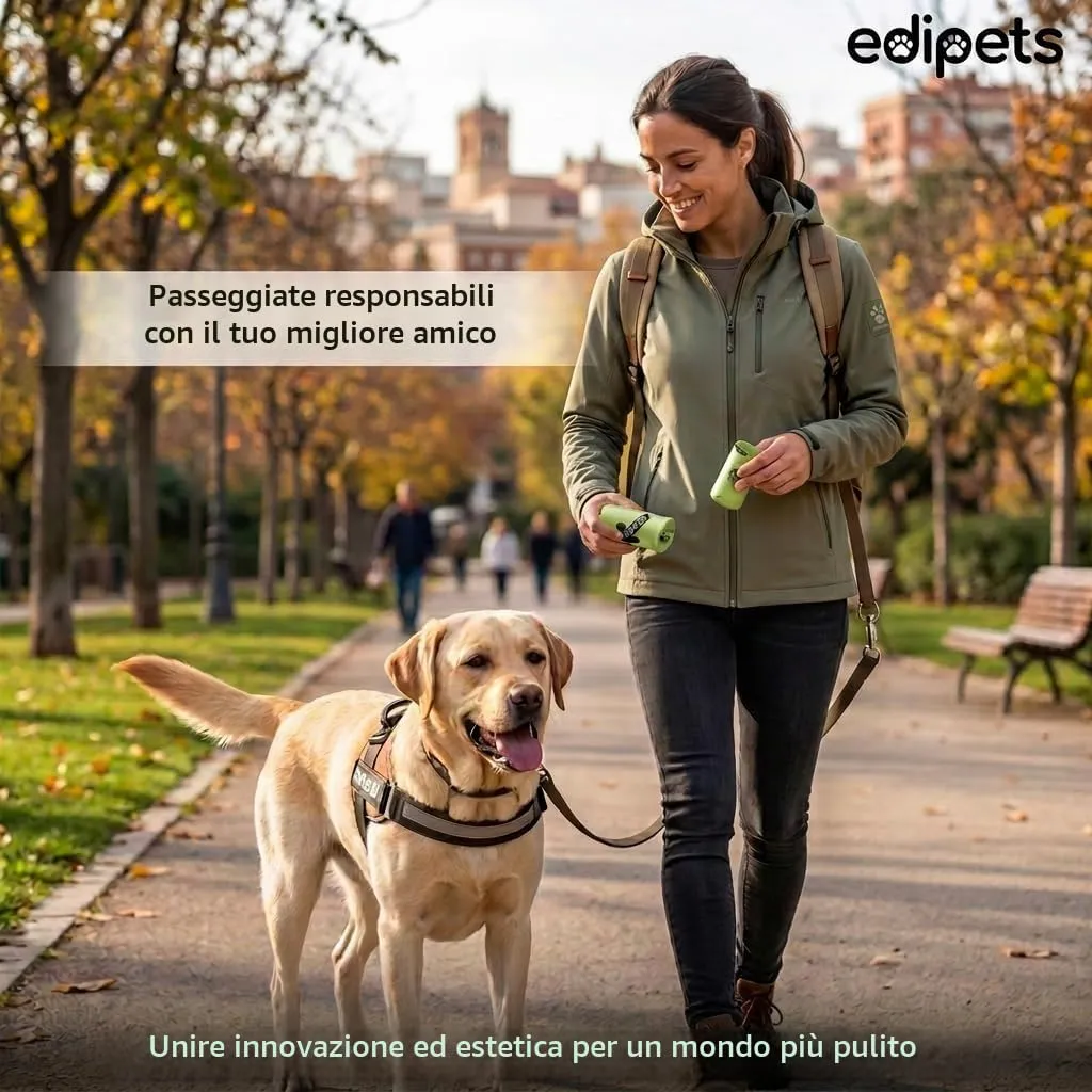 Edipets Sacchetti Cane Biodegradabili, Extra Spessi, 405 unità (27 rotoli) - immagine 7