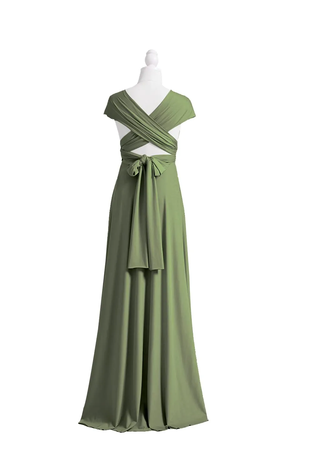 72styles Abito Cerimonia Donna Infinity Damigella d'Onore Verde Oliva Taglia unica Plus - immagine 5