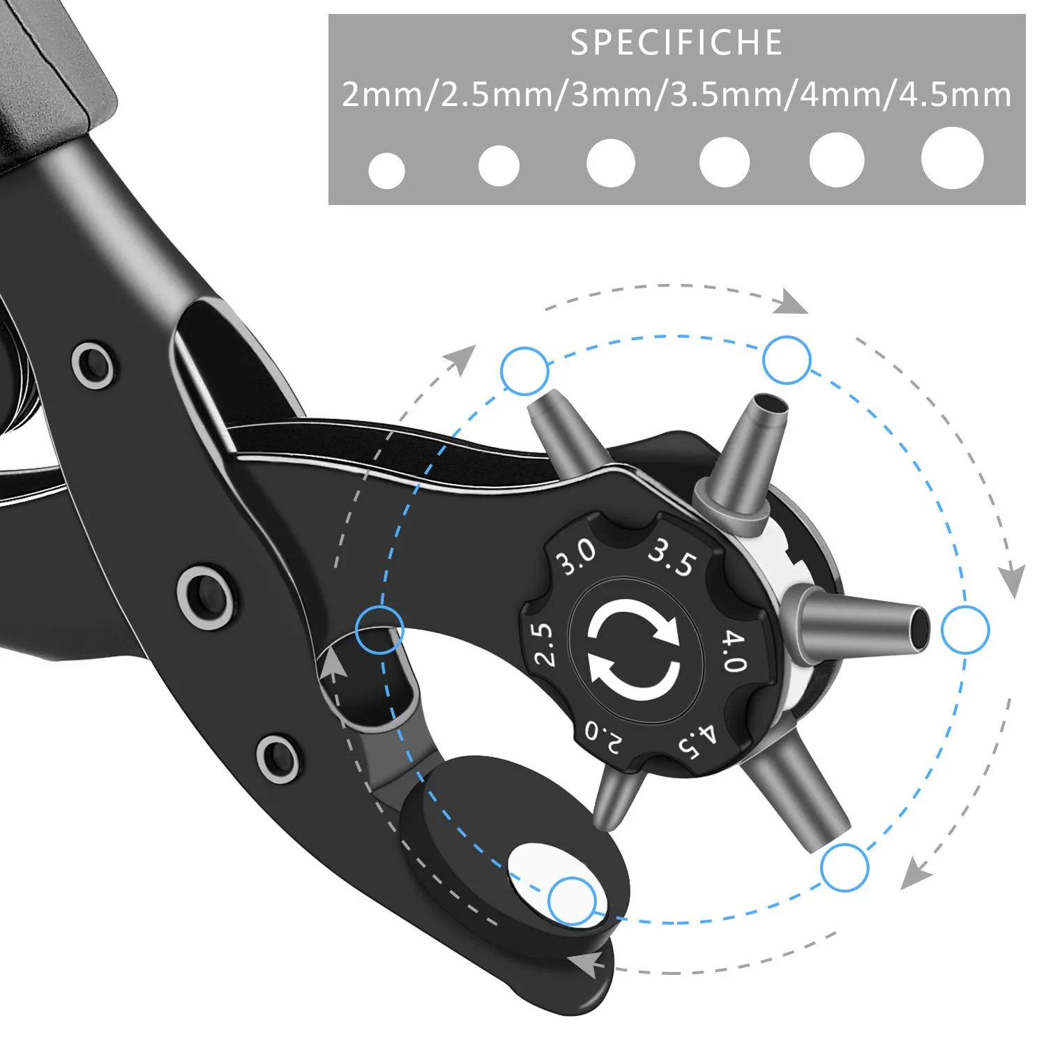 Diyife Pinza Fustellatrice, Set Completo con 6 Misure - immagine 2