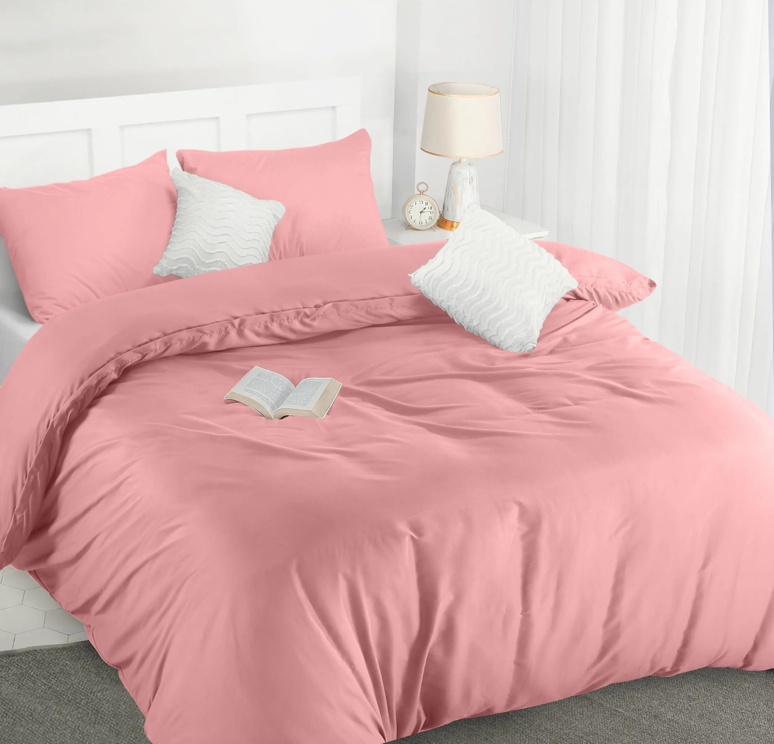 Utopia Bedding Set Copripiumino 200x200 cm e 2 Federe 50x75 cm, Rosa - immagine 6