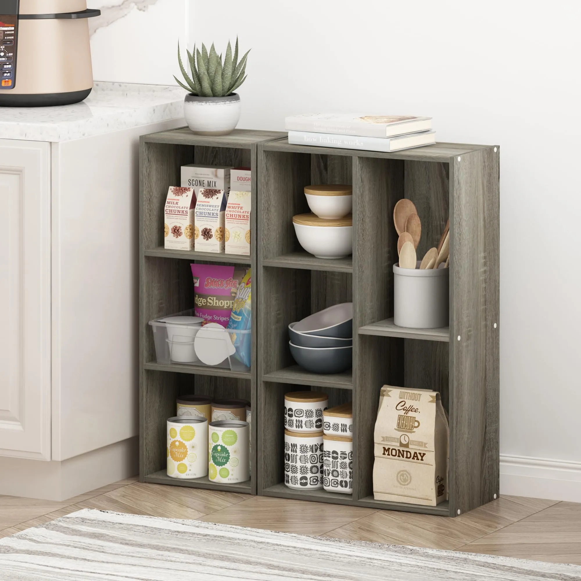 Furinno Libreria a scaffale aperto a 3 livelli, Rovere Francese - immagine 5