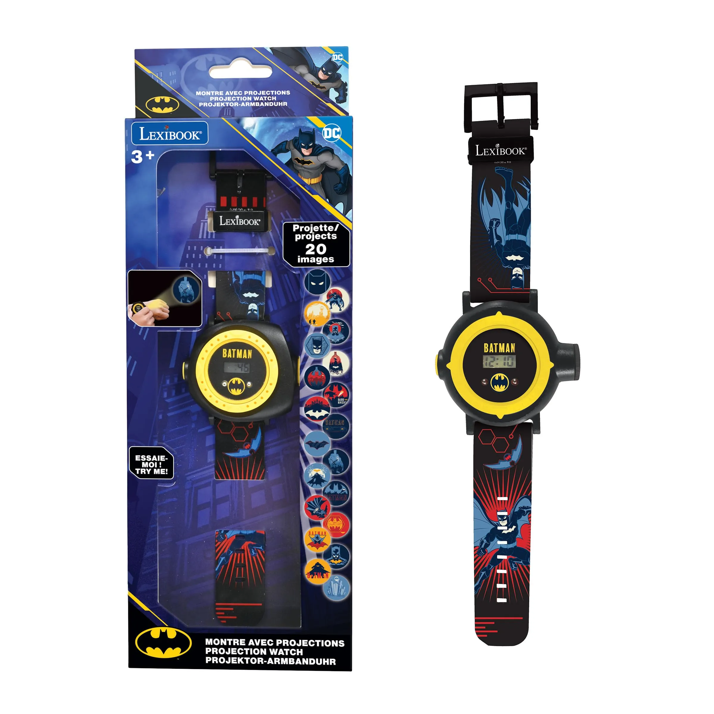 Lexibook Orologio a Proiezione Batman 20 Immagini - Nero e Blu - DMW050BAT - immagine 3