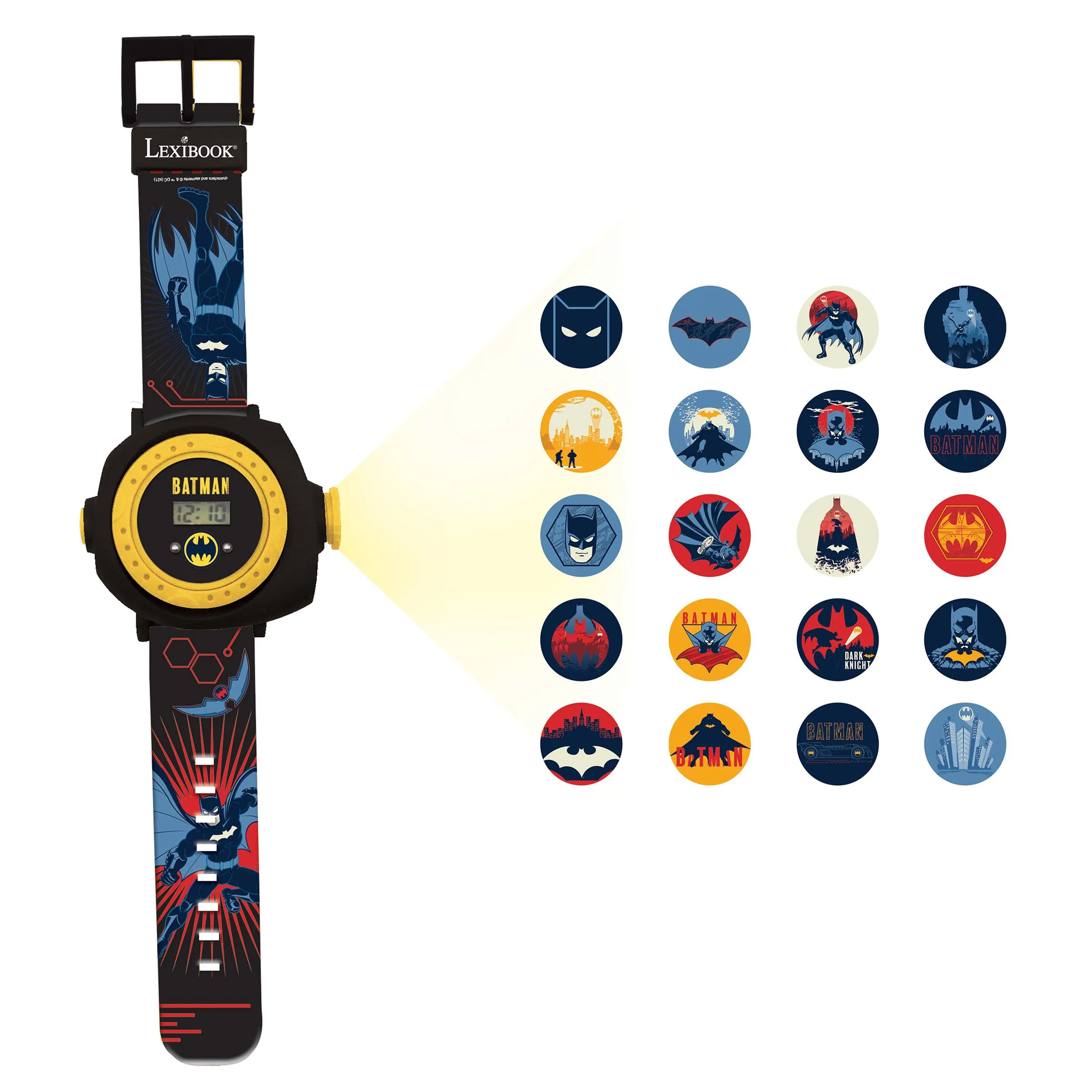 Lexibook Orologio a Proiezione Batman 20 Immagini - Nero e Blu - DMW050BAT - immagine 4