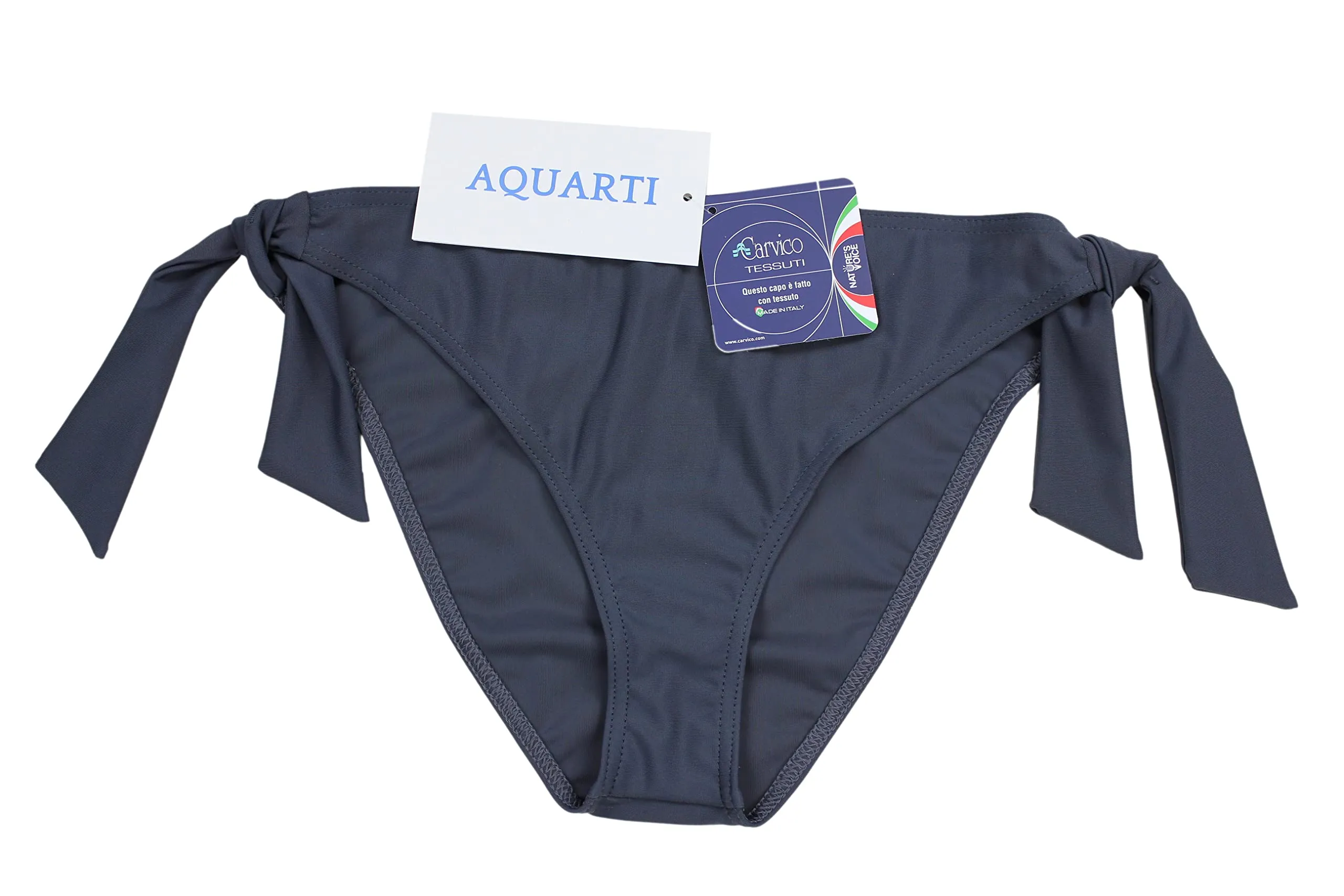 Aquarti Slip Costume Donna con Lacci Laterali, Grafite, 46 - immagine 4