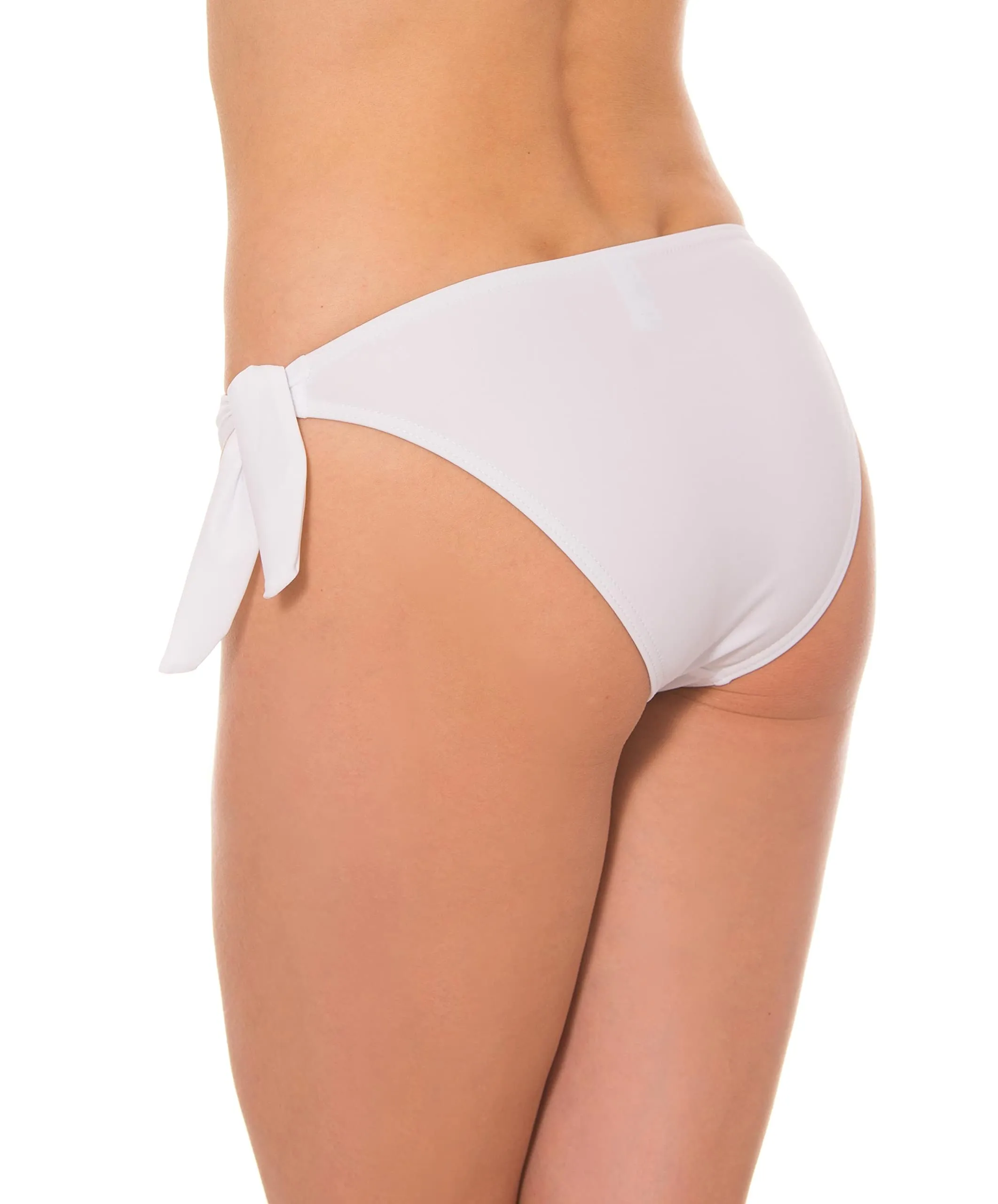 Aquarti Slip Costume Donna con Lacci Laterali, Bianco, 42 - immagine 2