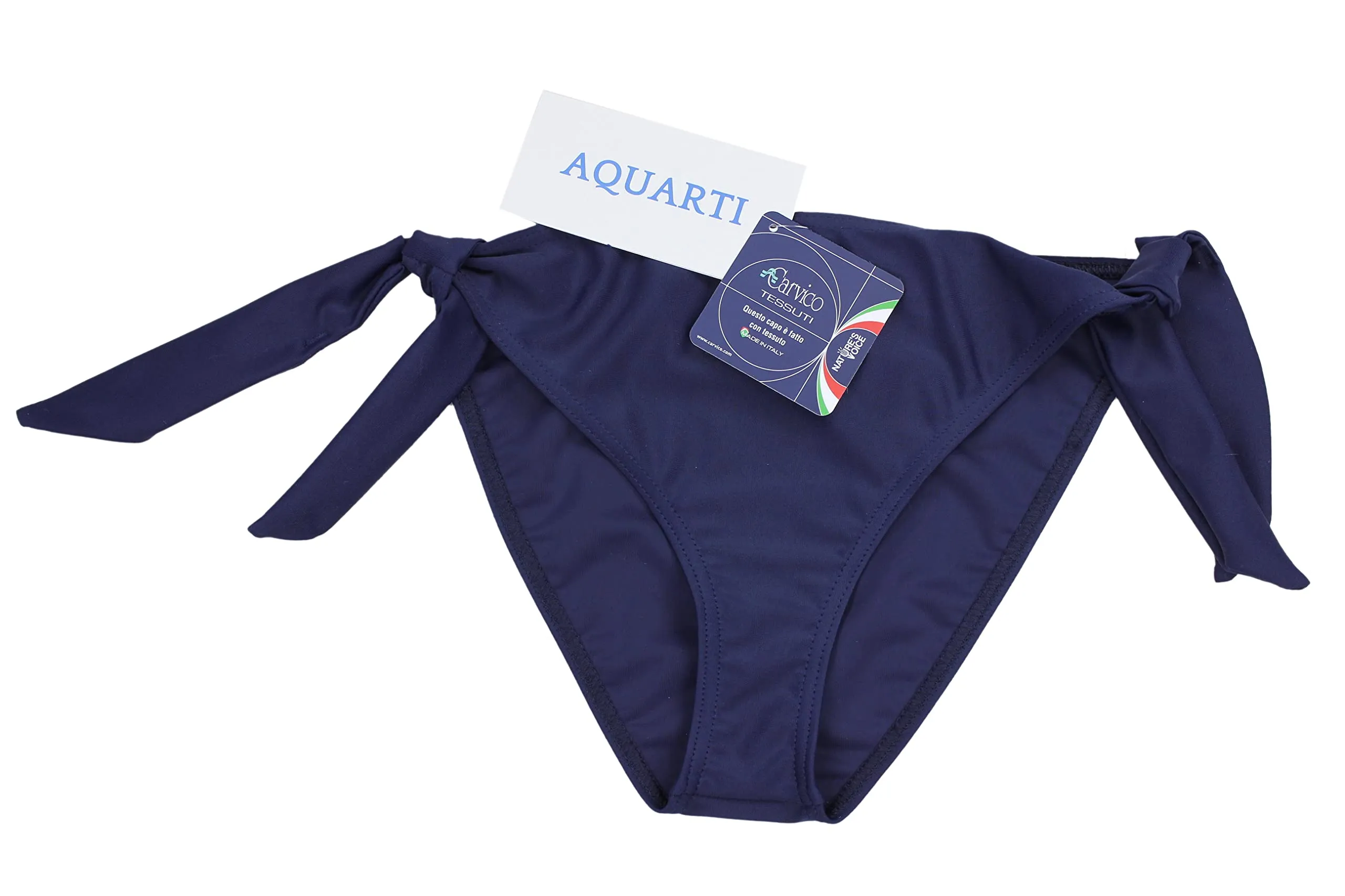 Aquarti Slip Costume Donna con Lacci Laterali, Blu Scuro, 42 - immagine 4