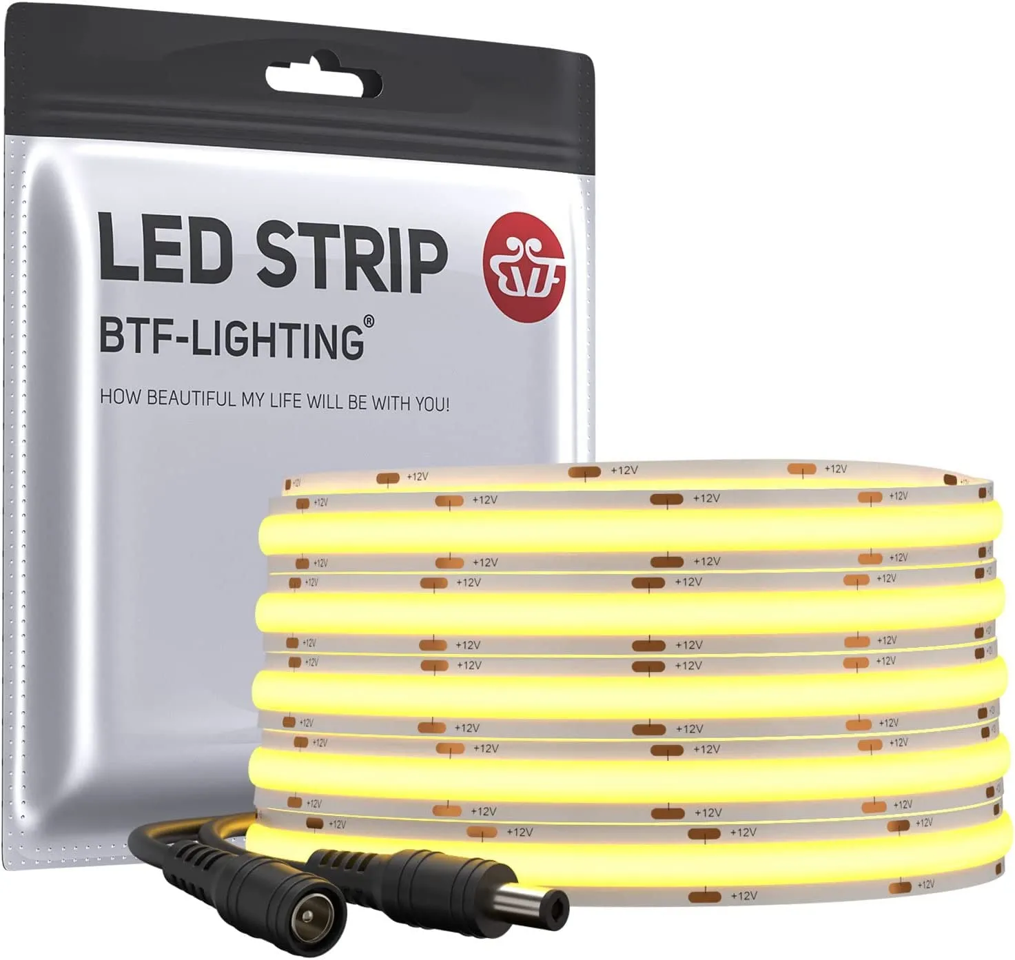 BTF-LIGHTING FCOB COB Striscia LED 12V Bianco Naturale 4000K 5m 336LEDs/m - immagine 1