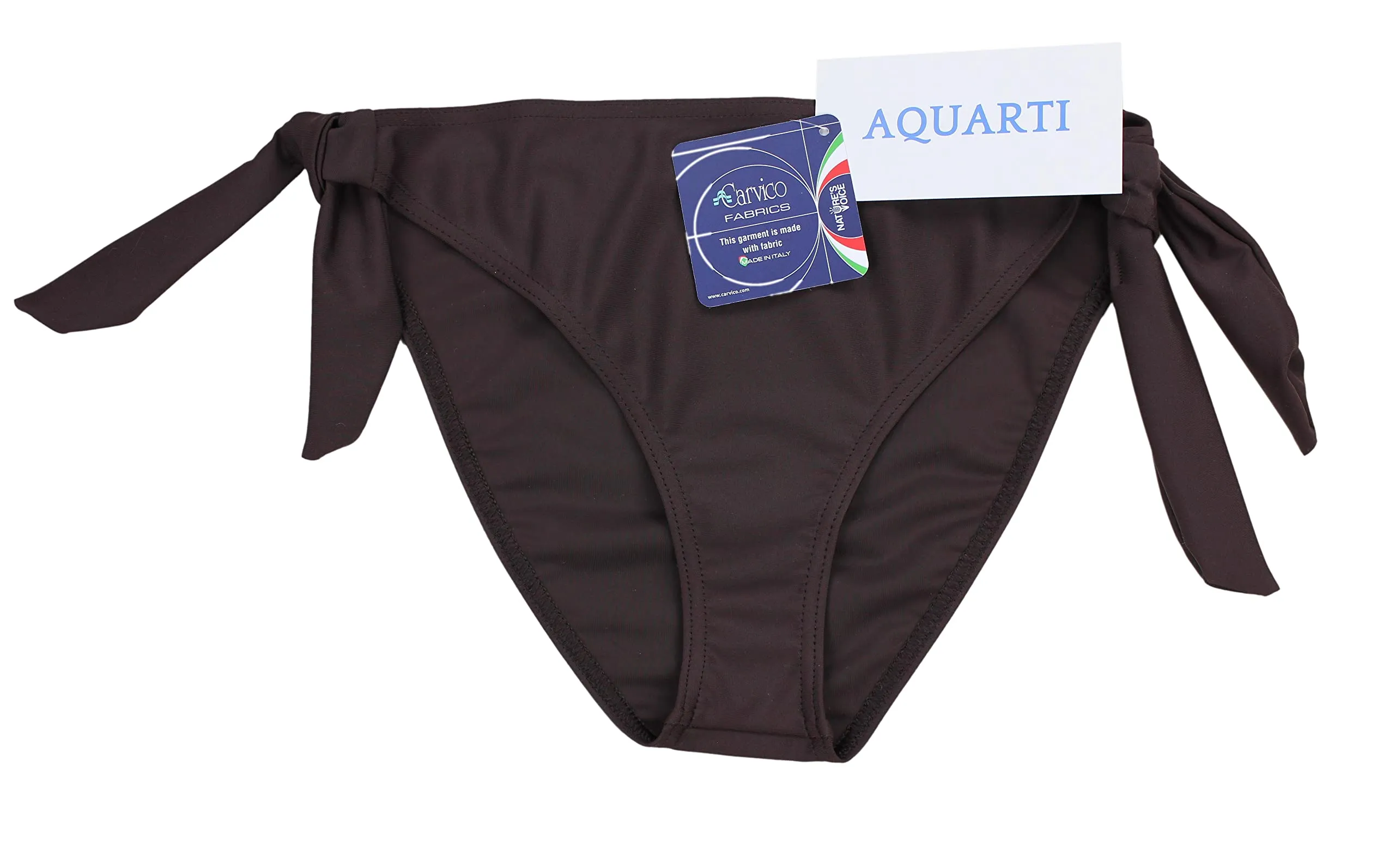 Aquarti Slip Costume Donna con Lacci Laterali, Marrone, 48 - immagine 4