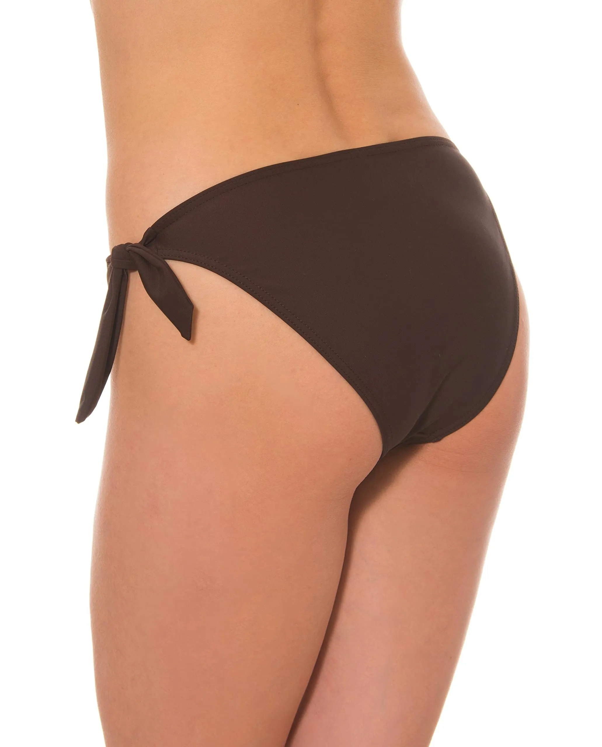 Aquarti Slip Costume Donna con Lacci Laterali, Marrone, 44 - immagine 2