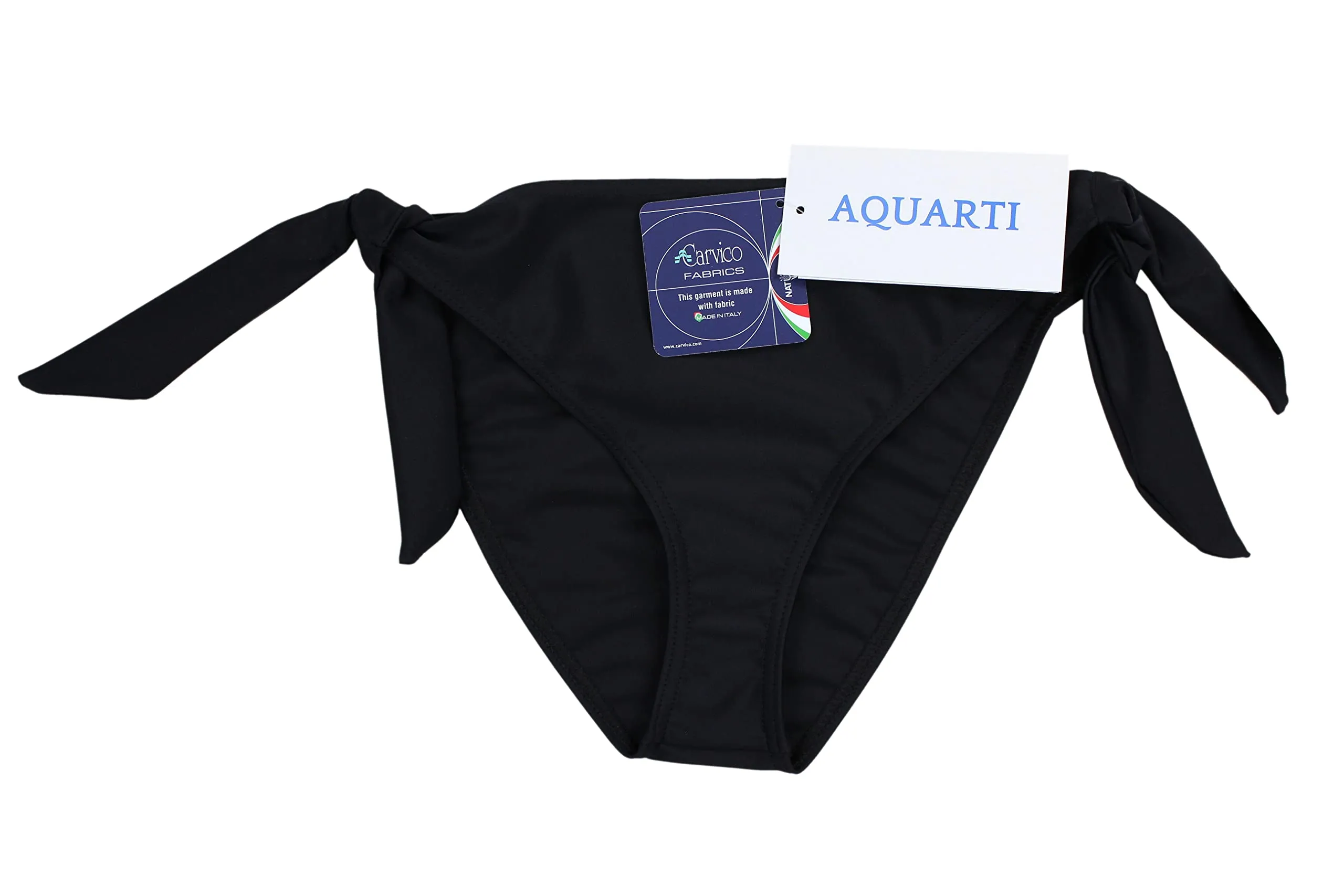 Aquarti Slip Costume Donna con Lacci Laterali, Nero, 44 - immagine 5