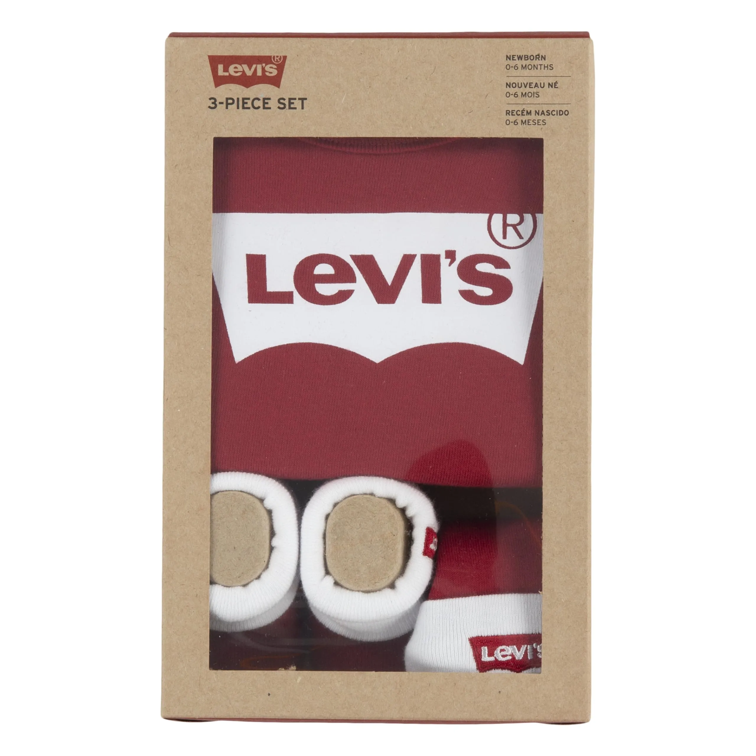 Levi's Kids Baby 3 Piece Set, 0-6 Months, Levis Red - immagine 3
