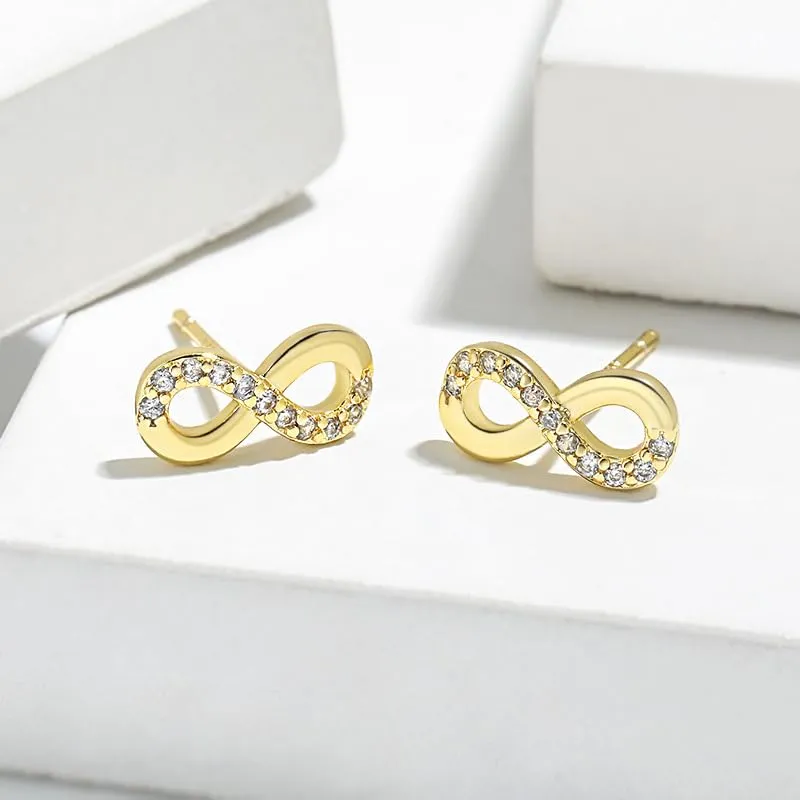Bcenoilua Parure di Gioielli con Simbolo Infinito in Argento 925 e Zirconi, Collana Bracciale e Orecchini Regolabili - immagine 7