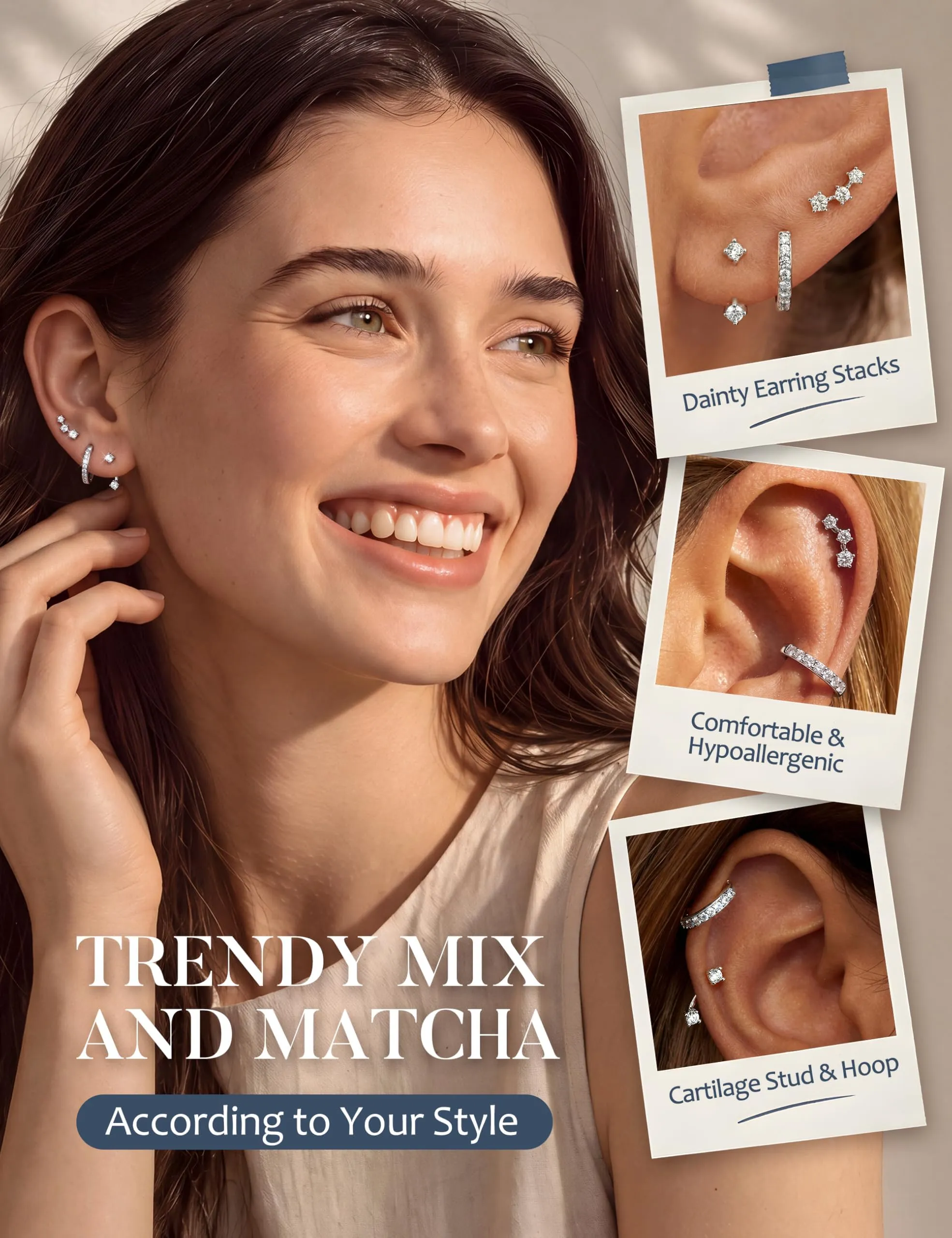Morfetto Set Orecchini Donna Argento 925 Ipoallergenici - immagine 4