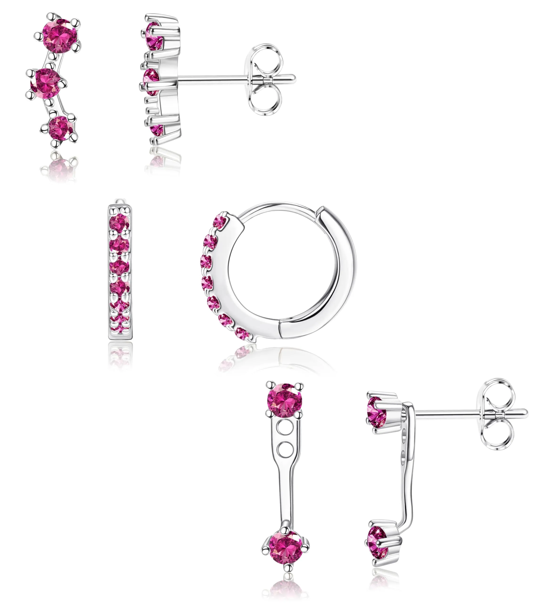 Morfetto Set 3 Paia Orecchini in Argento 925 per Donna e Uomo - immagine 1