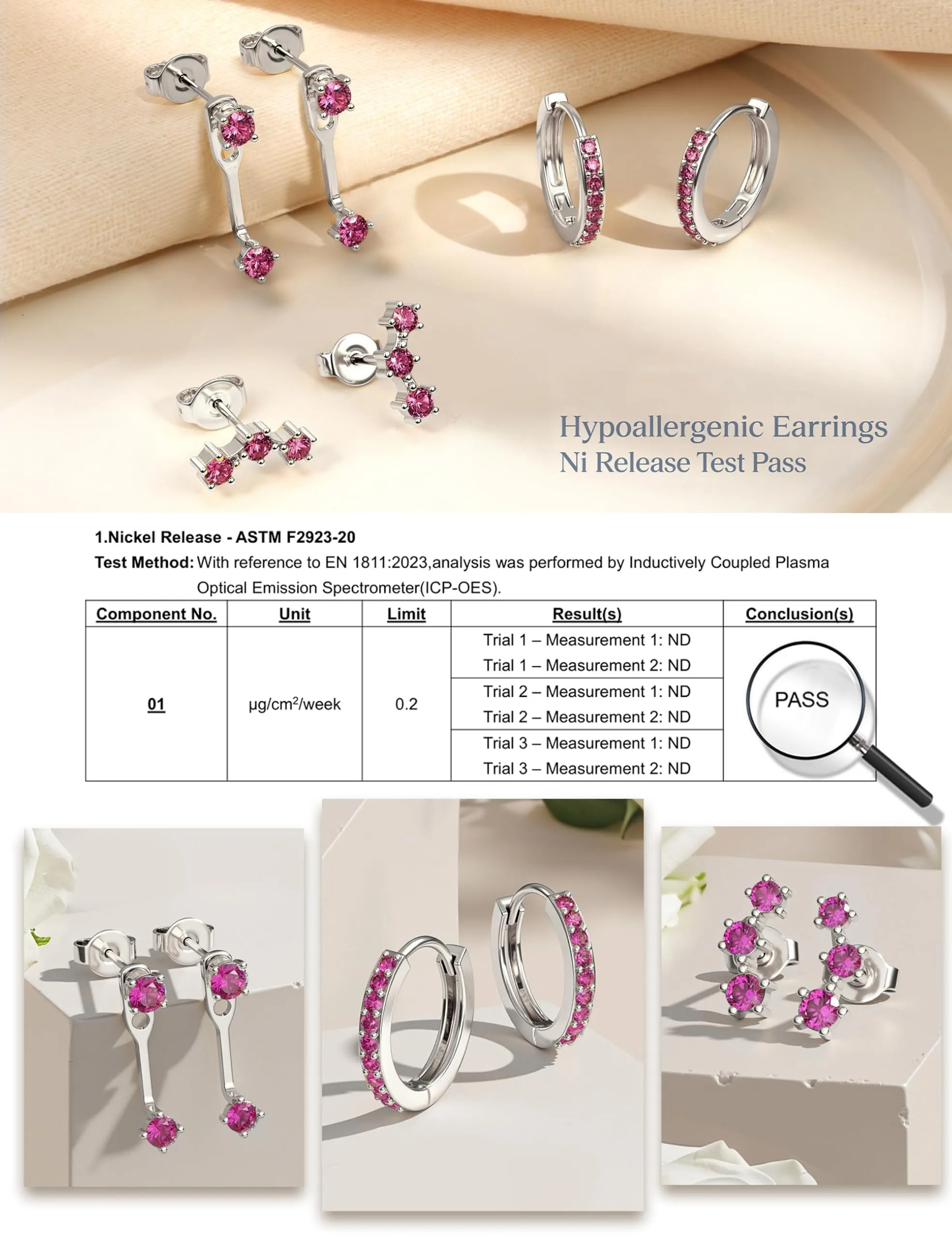 Morfetto Set 3 Paia Orecchini in Argento 925 per Donna e Uomo - immagine 3