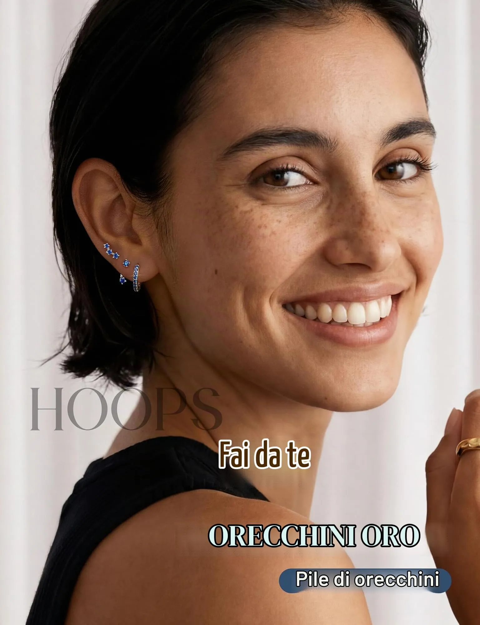 Morfetto Set Orecchini Donna Argento 925 Azzurri, 3 Paia - immagine 6